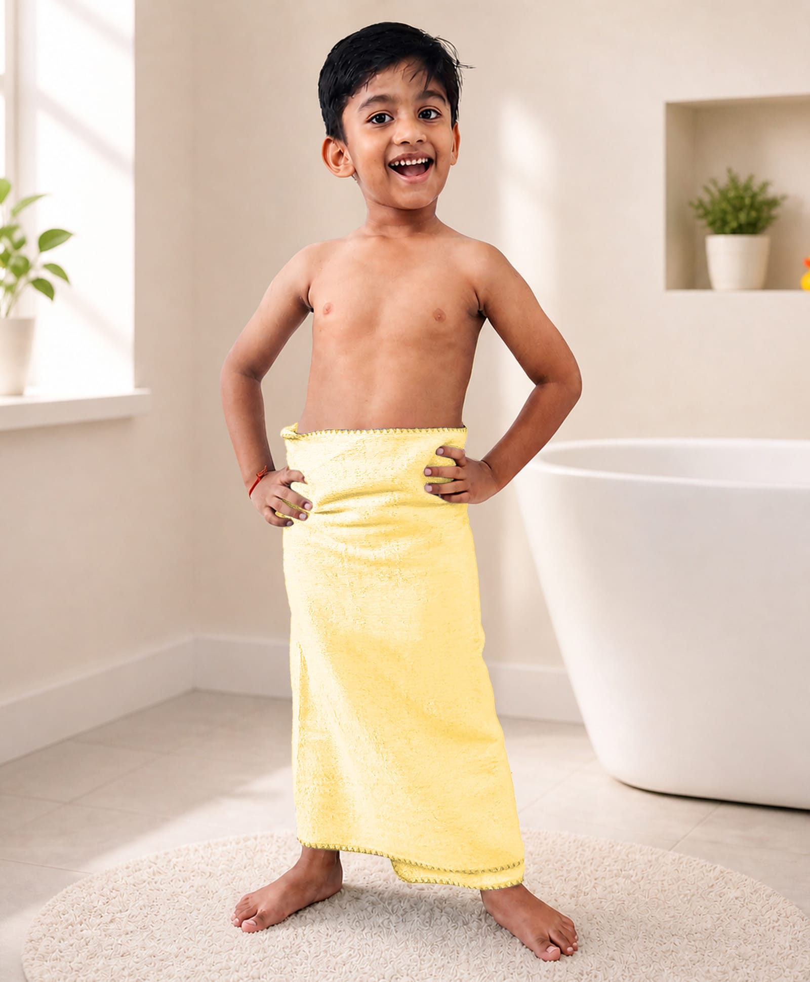 Mumma's Touch Organic Bamboo Kids Bath Towel - Yellow - Pack of 1-picture-26
