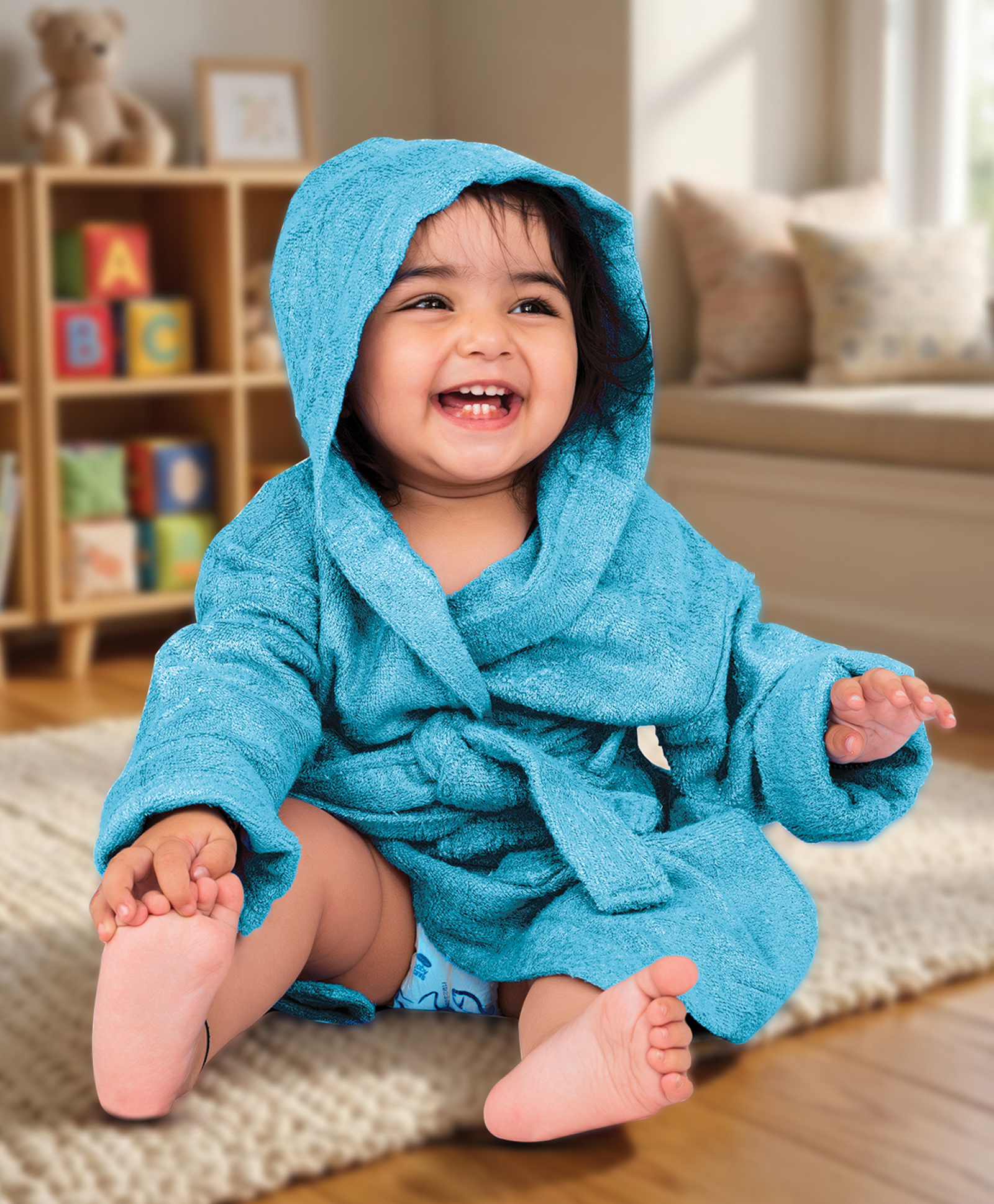 Mumma's Touch Organic Bamboo Baby Bath Robe - Pink - Pack of 1-image-13