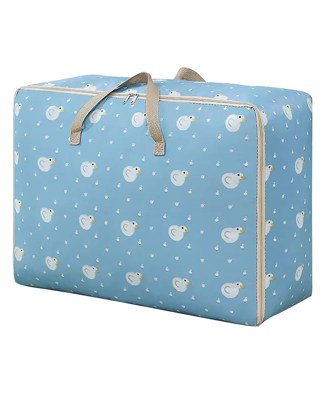House of Quirk Extra Large Oversized Handy Storage Bag Laundry Bags Quilt Beddings Blanket 105 Litre - Light Blue Duck-image-2