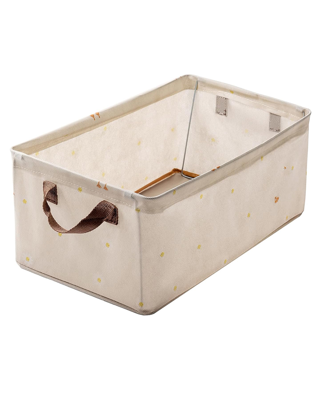 House of Quirk Durable Linen Closet Organizers and Foldable Storage Baskets Rectangle Storage Boxes for Pants Shirt Sweaters Bra Panty Socks  - Beige Duck-image-15