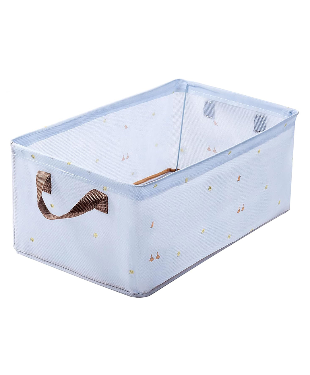 House of Quirk Durable Linen Closet Organizers and Foldable Storage Baskets Rectangle Storage Boxes for Pants Shirt Sweaters Bra Panty Socks  - Blue Duck-picture-13