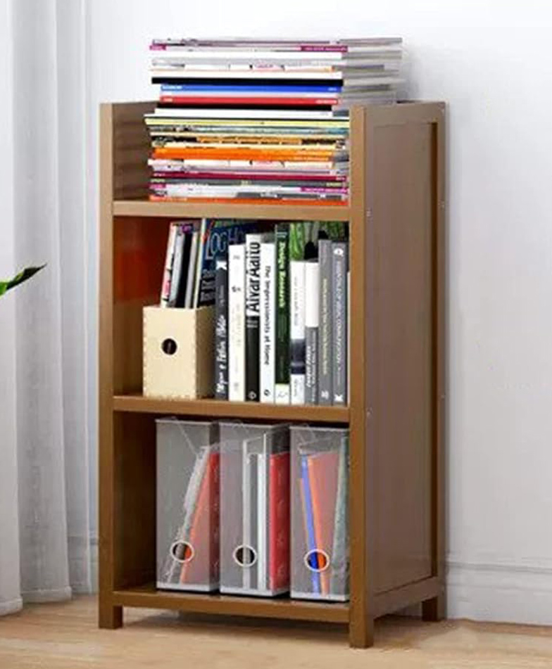 House of Quirk 3-Tier Bamboo Shelf Freestanding Storage Display Shelf Furniture for Bedroom Living Room Kitchen  - DIY Rack - Do-it-Yourself - Brown-picture-14