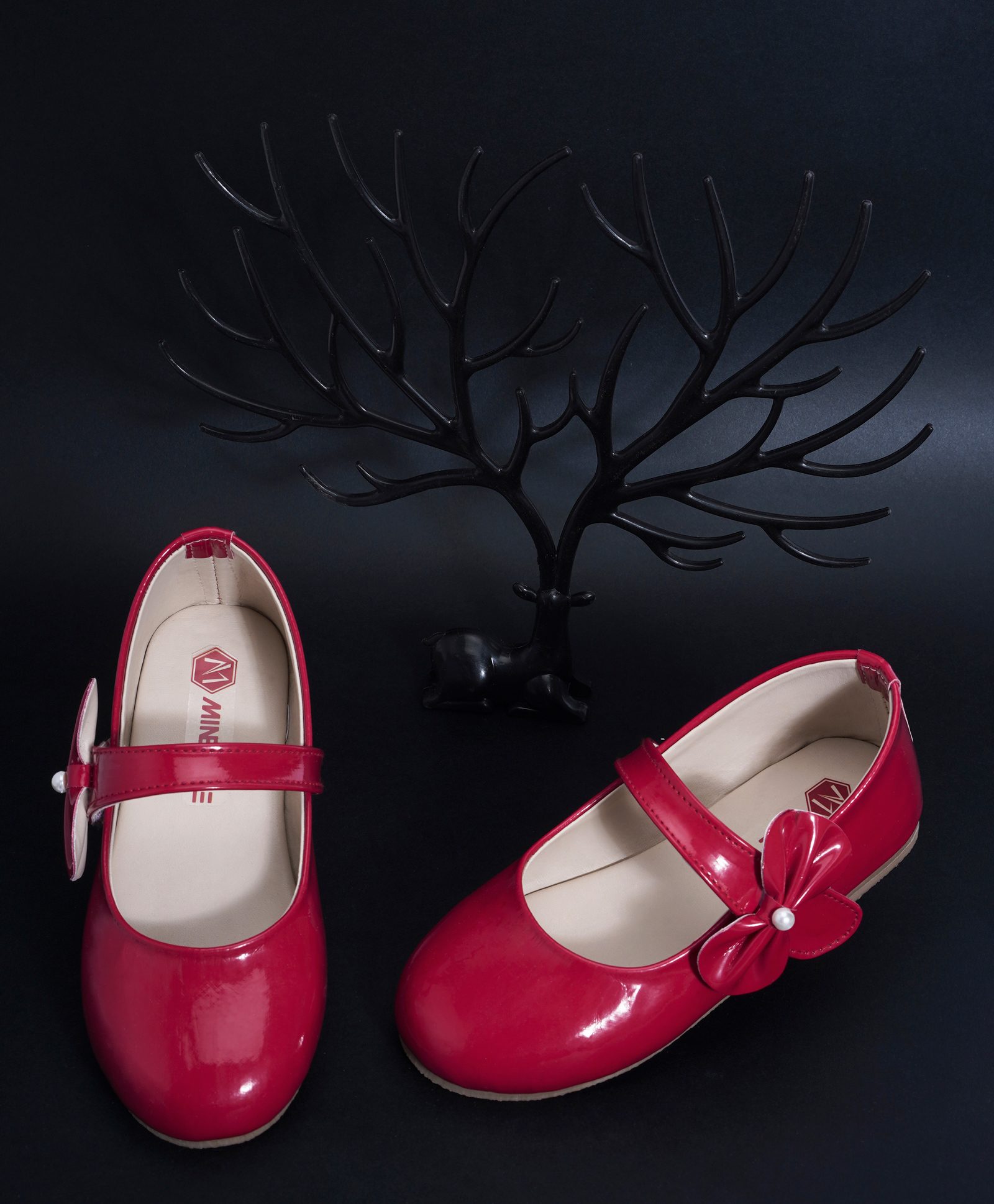 Mine Sole Bow Detailed Ballerinas  -Red-image-29