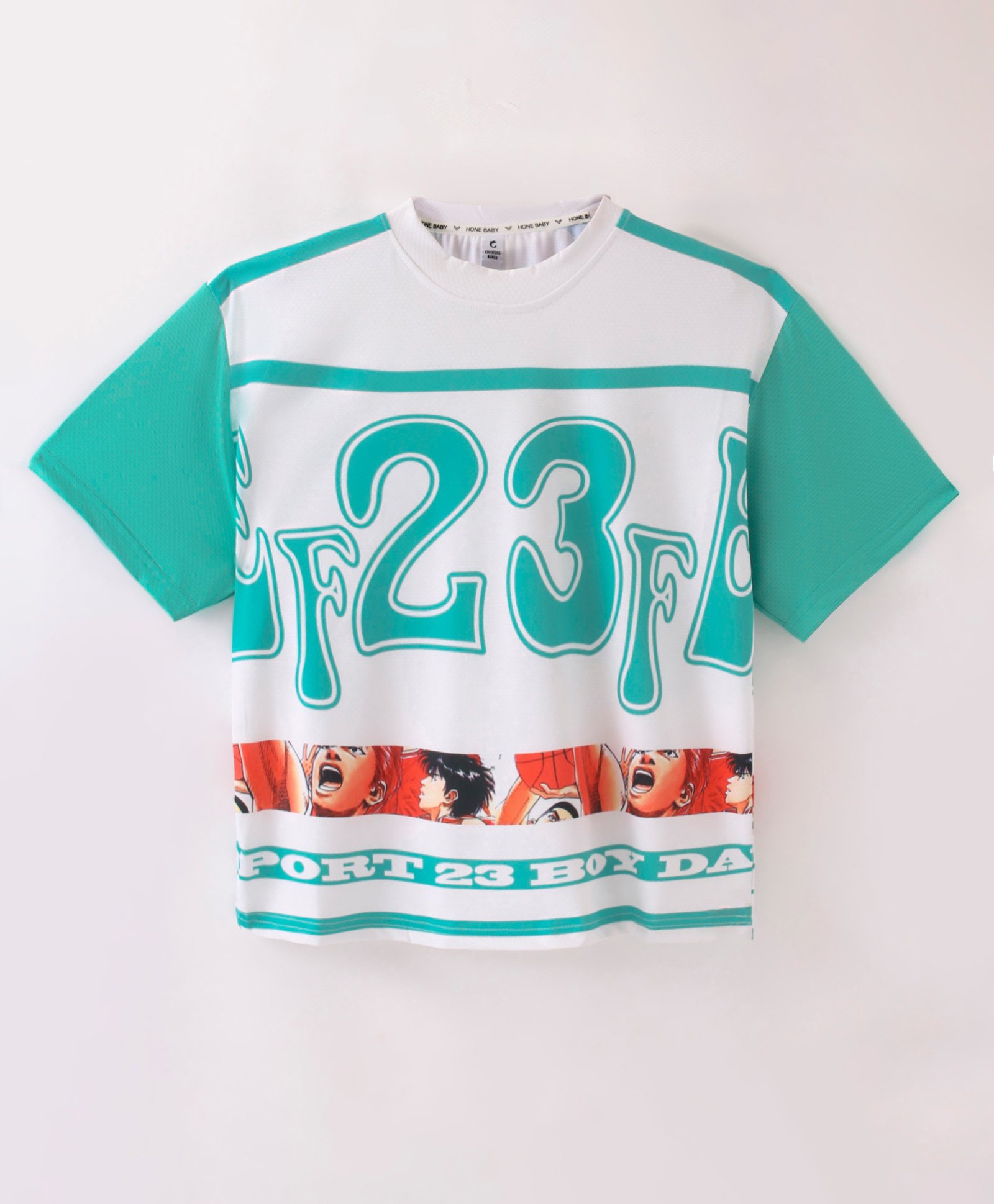 Kookie Kids Half Sleeves T-Shirt with Text Print - Green-picture-14