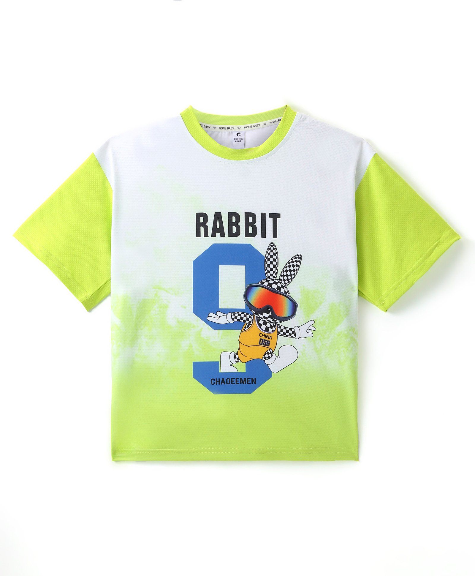 Kookie Kids Half Sleeves T-Shirt Rabbit Print - Green-image-46