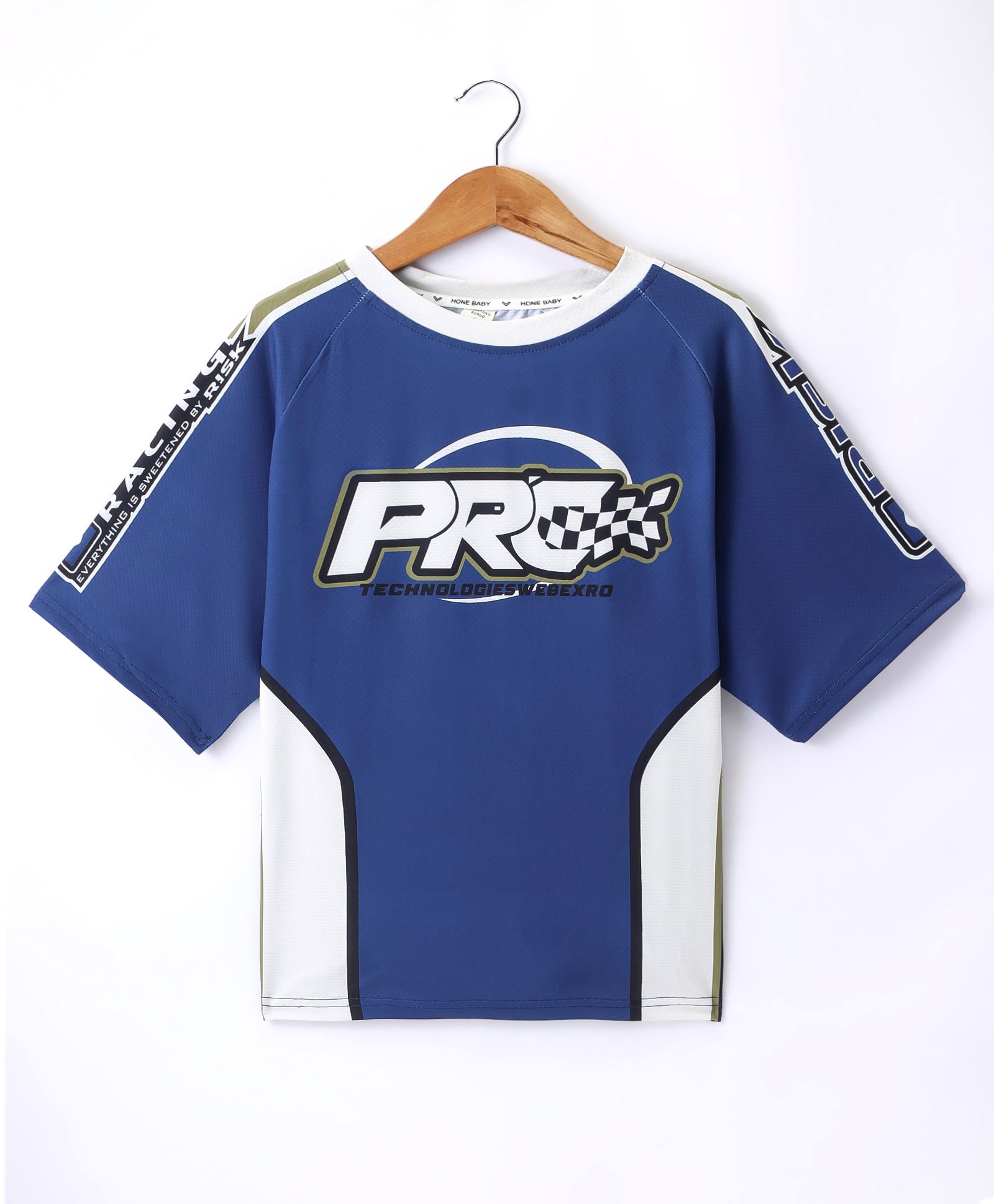 Kookie Kids Half Sleeves T-Shirt Text Print - Blue-image-49