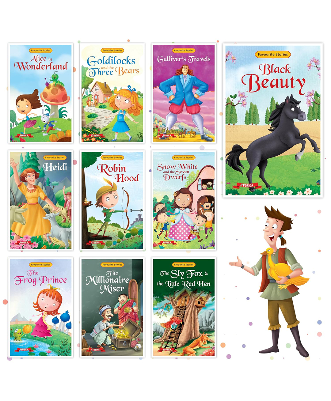 pegasus Set of 10 Favourite Stories Books for Kids - English Short Stories - Robinhood, Snow White, Alice in Wonderland & Others - English-picture-14