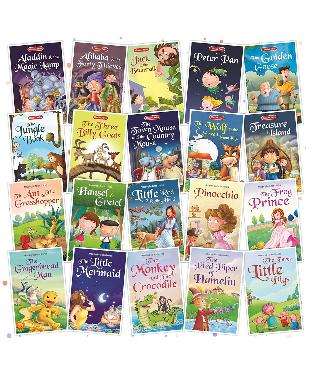 Set of 20 Classic Tales & Bedtime Story Books -English Short Stories - Pinocchio,Three Little Pigs, Aladdin, Alibaba, Jungle Book & Others-image-30