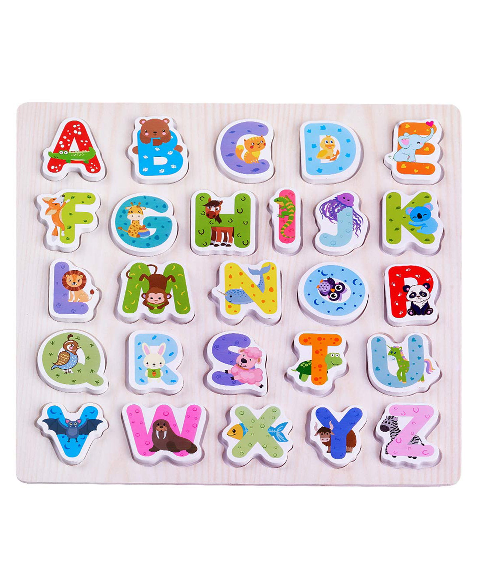 Baybee Wooden Educational Alphabet Puzzles for Kids - Multicolour - 27 Pieces-image-17