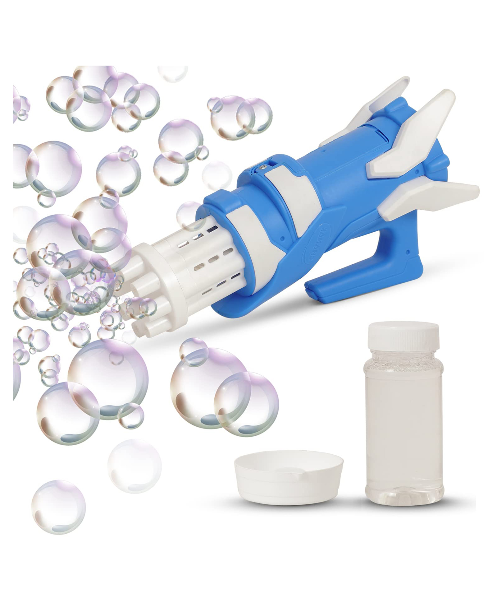 BAYBEE Electric Gatling Bubble Machine Gun Toys For Kids, Toy Bubble Gun With 8 Holes, Bubble Solution Liquid, Dipping Tray, Indoor Outdoor Gun Toys For Kids-image-31