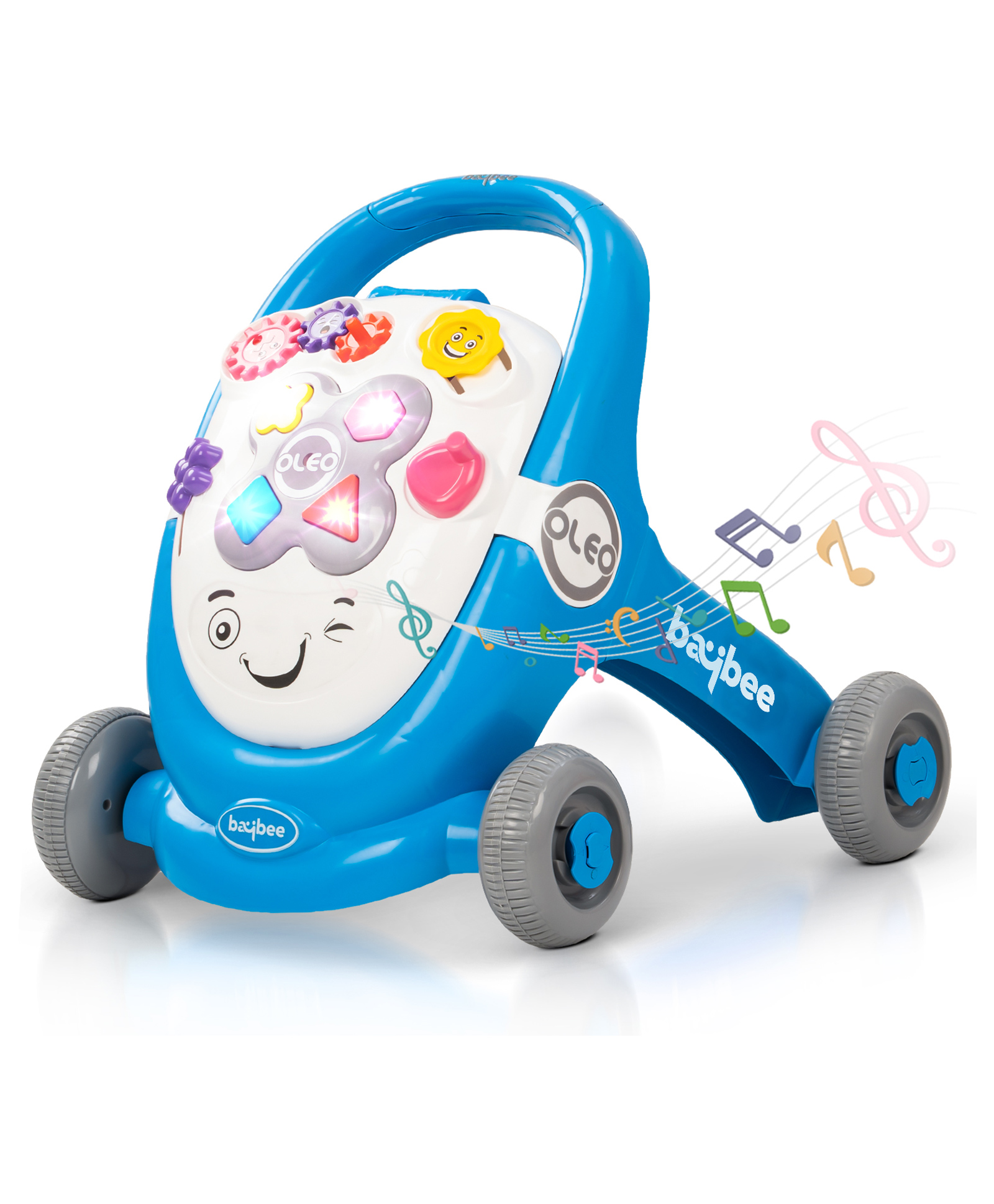 Baybee Oleo Baby Walker for Kids, Baby Activity Walker With Music, LED Light, Rotating Gears & Easy Grip Push Handle | Kids Walker For Baby Toddlers (Blue)-picture-36