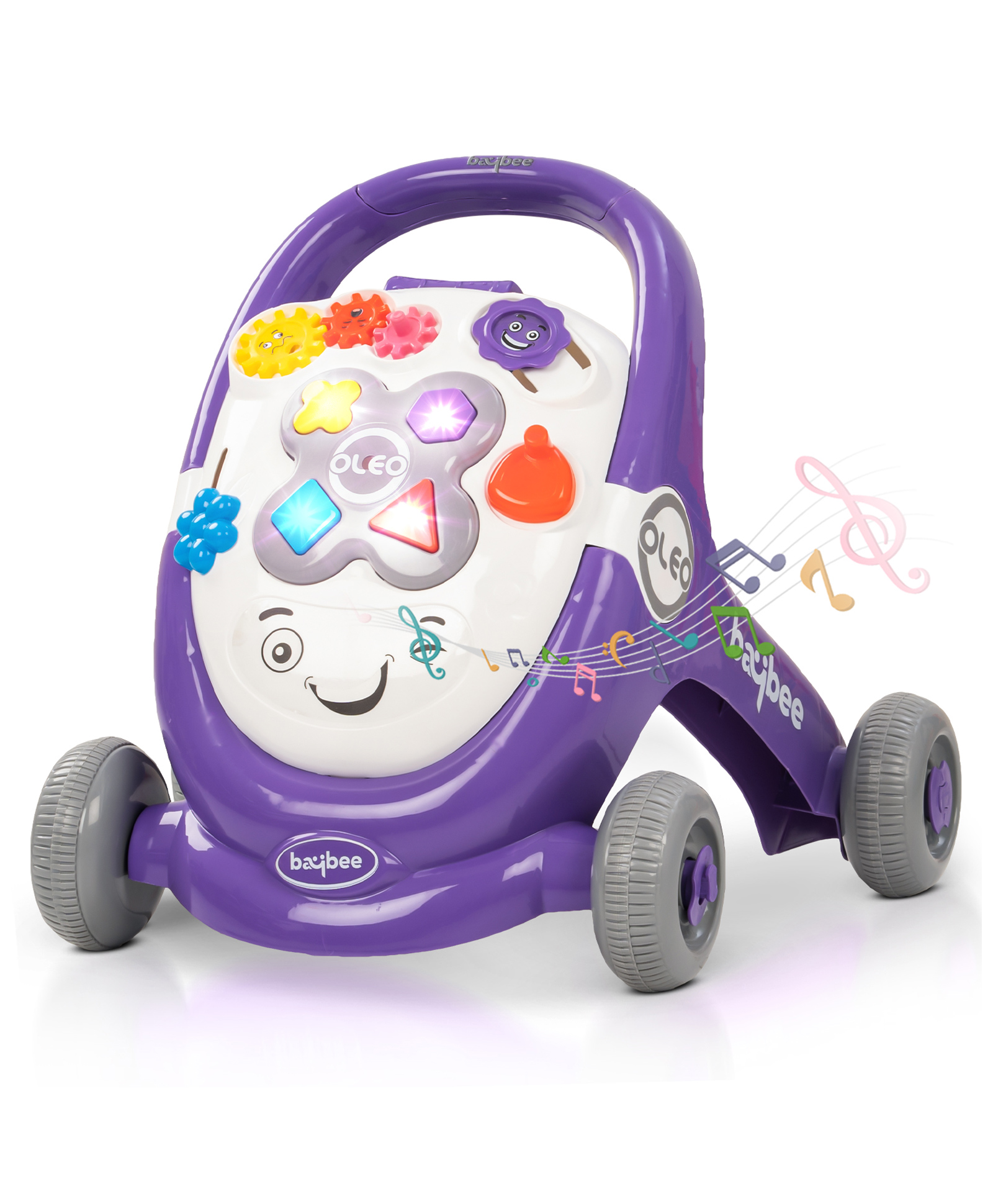 Baybee Oleo Baby Walker for Kids, Baby Activity Walker With Music, LED Light, Rotating Gears & Easy Grip Push Handle | Kids Walker For Baby Toddlers (Purple)-picture-35