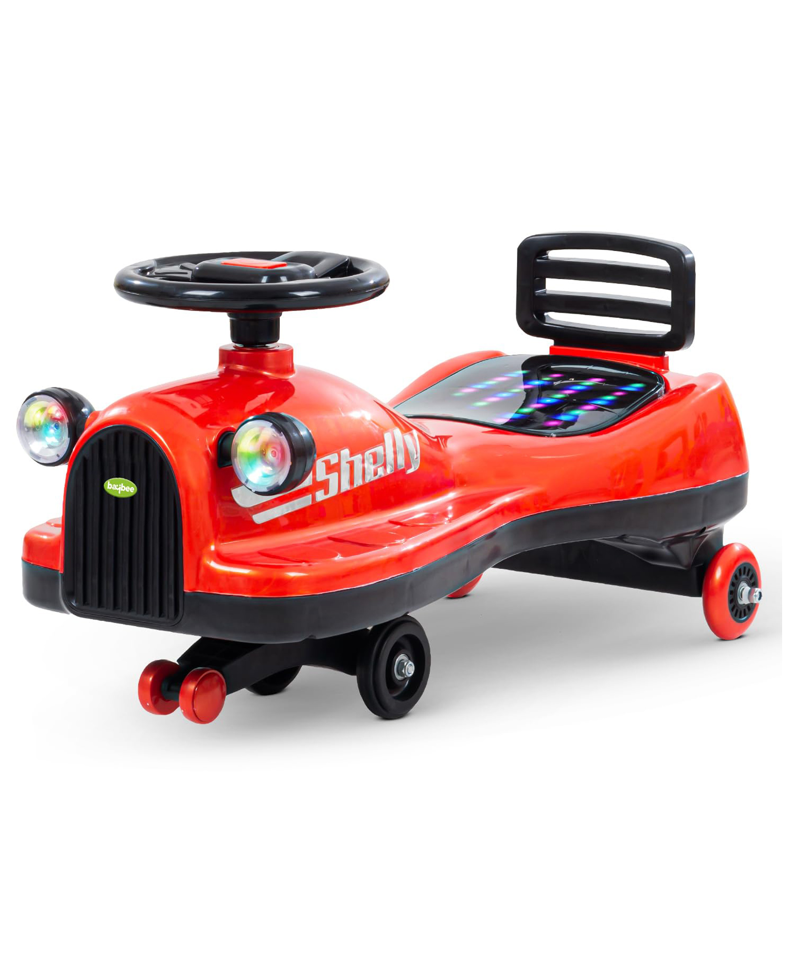 Baybee Trio Kids Magic Swing Cars for Kids, Twister Ride on Toy Kids Car with Scratch Free PP Wheels, Music & Led Lights | Push Ride on Baby Car | Magic Car for Kids (Red)-image-21