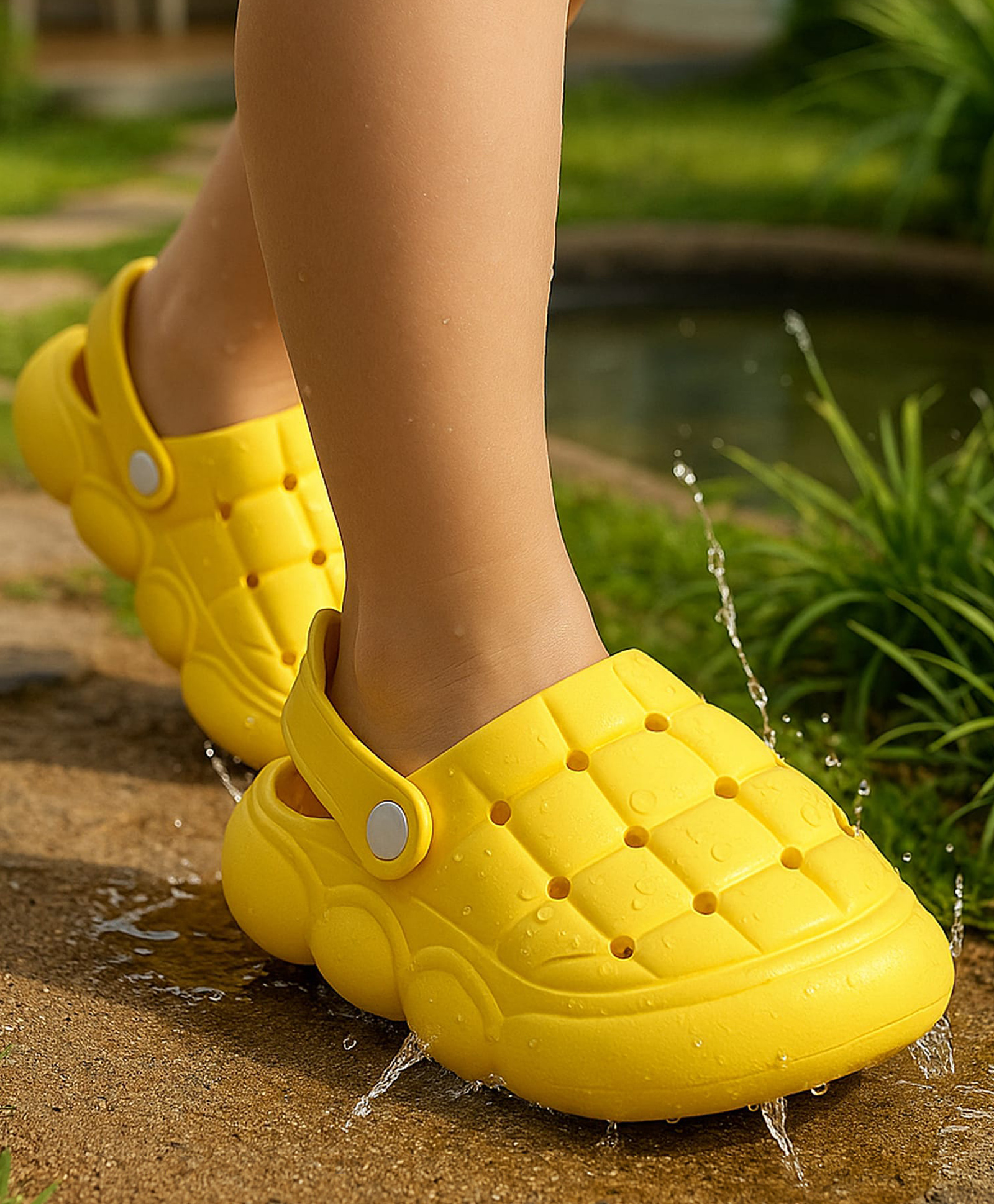 Cute Walk by Babyhug Clogs with Back Strap Closure - Yellow-picture-21