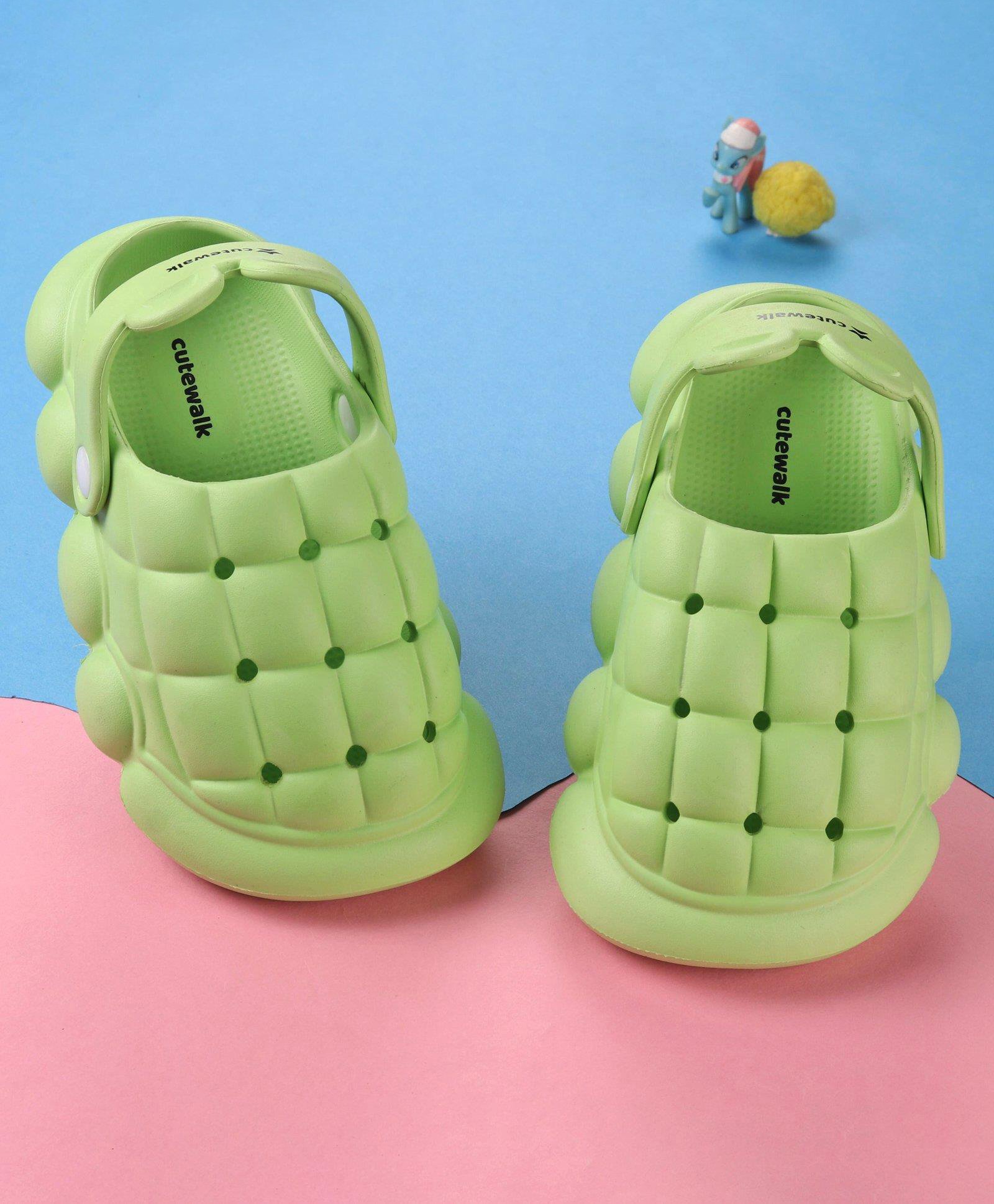 Cute Walk by Babyhug Clogs with Back Strap Closure - Green-image-47