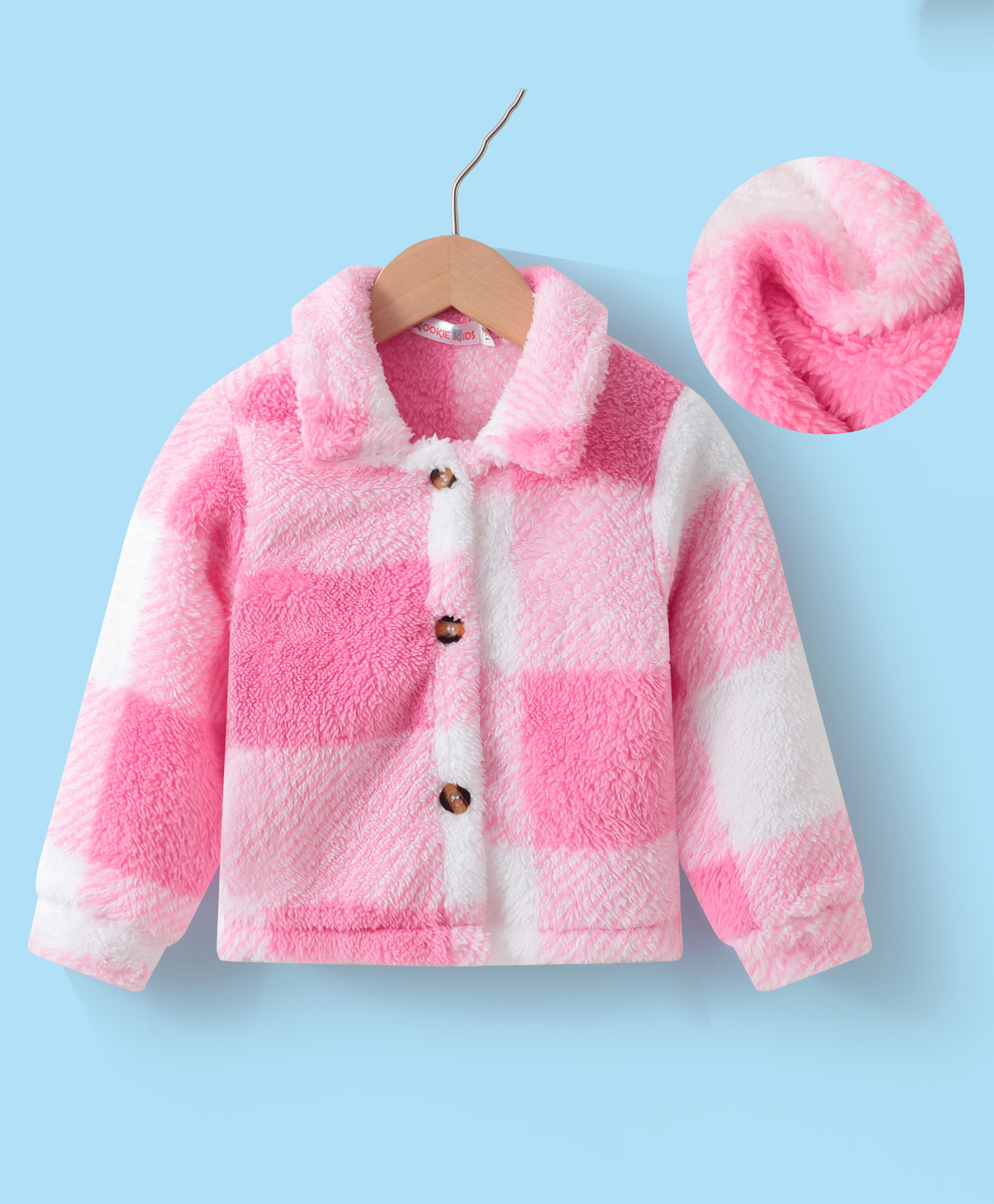 Kookie Kids Full Sleeves Winter Jacket With Color Block Design - Pink-image-31