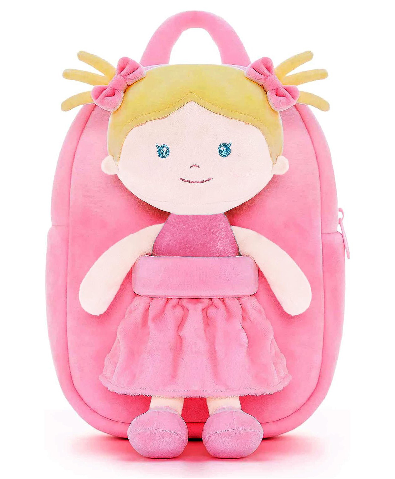 Frantic Premium Quality Soft design Full Body Hot Pink Nikki Doll Bag for Kids Height 13.9 cm-image-9