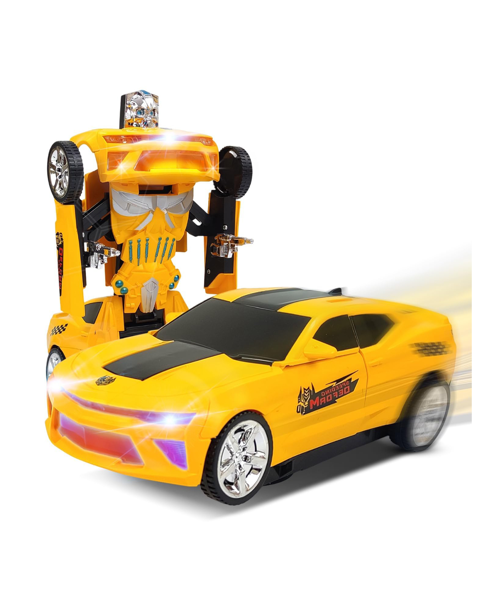 NEGOCIO 2in1 Transforming Robot Car, Battery Operated Auto Convertible Robot Car Toy, with Light and Sound for Kids, Deformation Transform Sports Car - COLOR MAY VARY-image-25