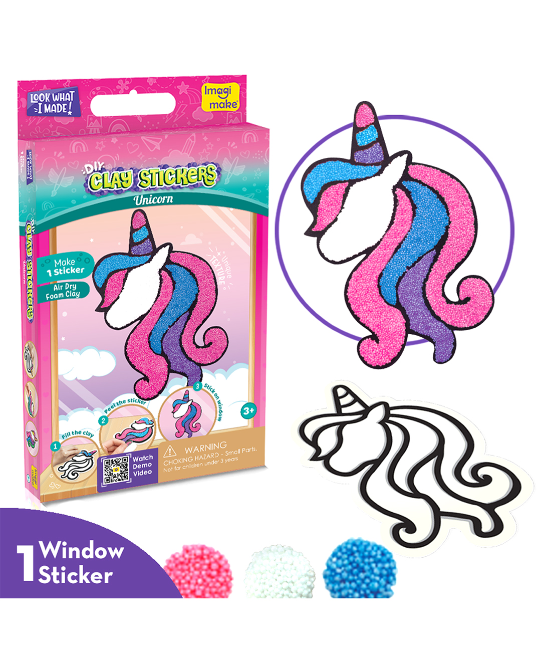 imagimake Imagi Make Clay Stickers Unicorn- Multi color-picture-21