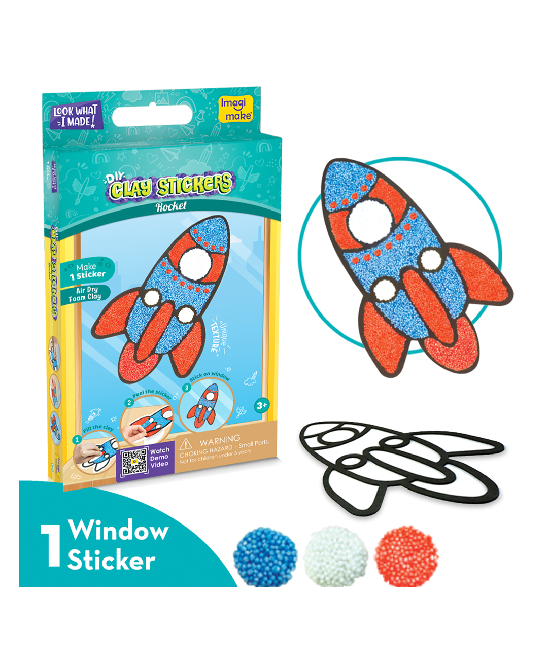 imagimake Imagi Make Clay Sticker Rocket- Multi color-picture-19