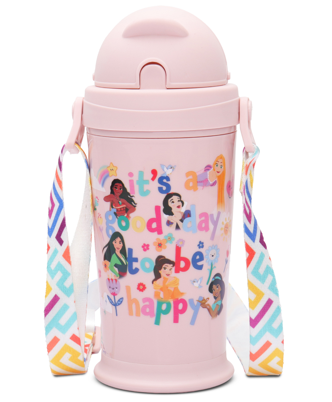 JAYPEE Zippy Stainless Steel Inner Insulated Hot & Cold Disney Character Straw Sipper Water Bottle for Kids with Detachable Strap , 275 ml , Pink-image-39