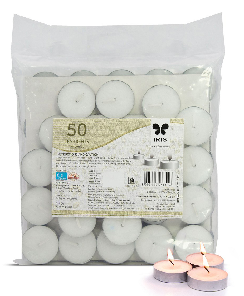 iris homefragrances IRIS Unscented Tea Lights Pack of 50-picture-39