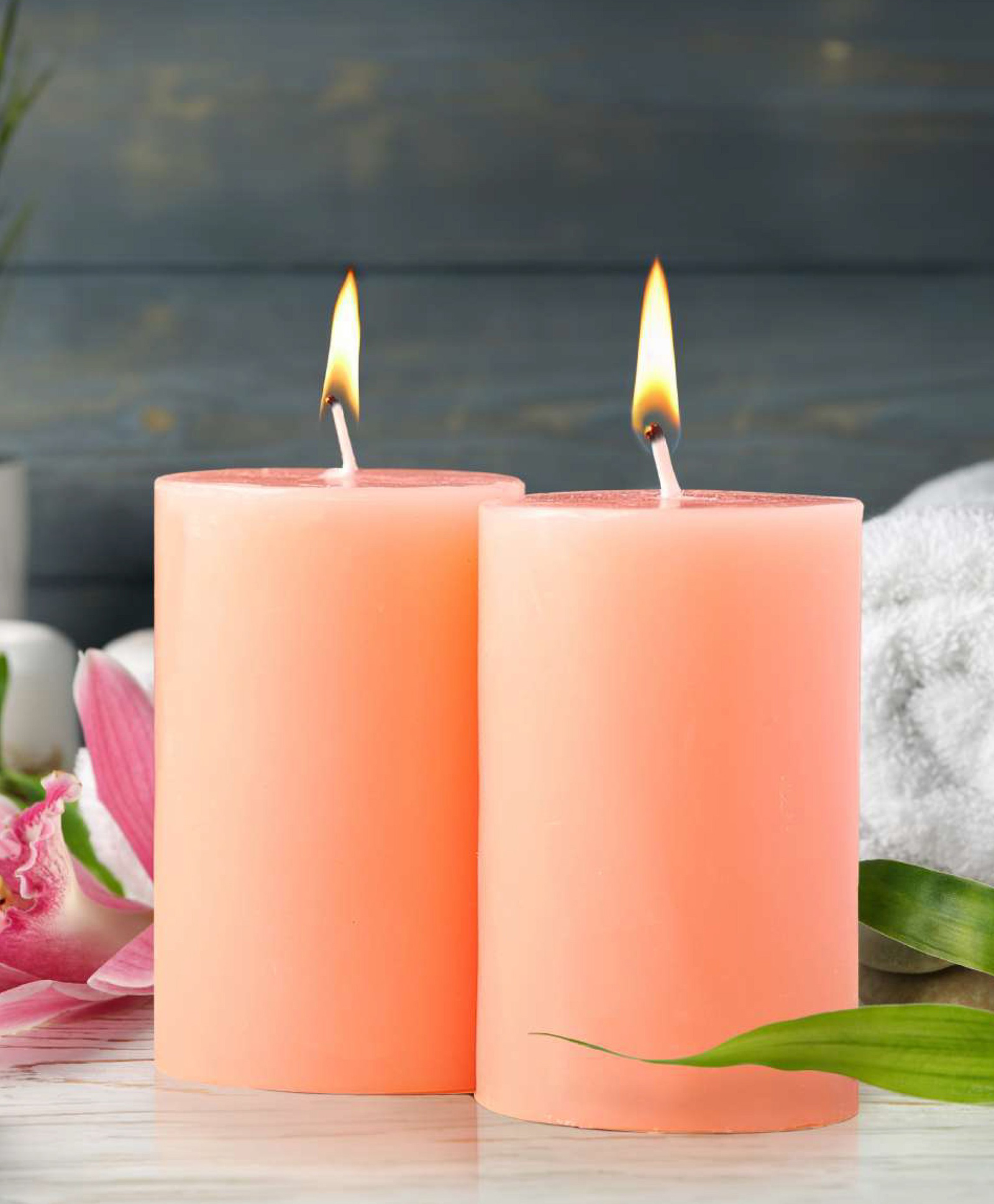 Iris Homefragrances Pack of 2 Peach Pomogranate Fragrance Pillar candles- 120g each-picture-36