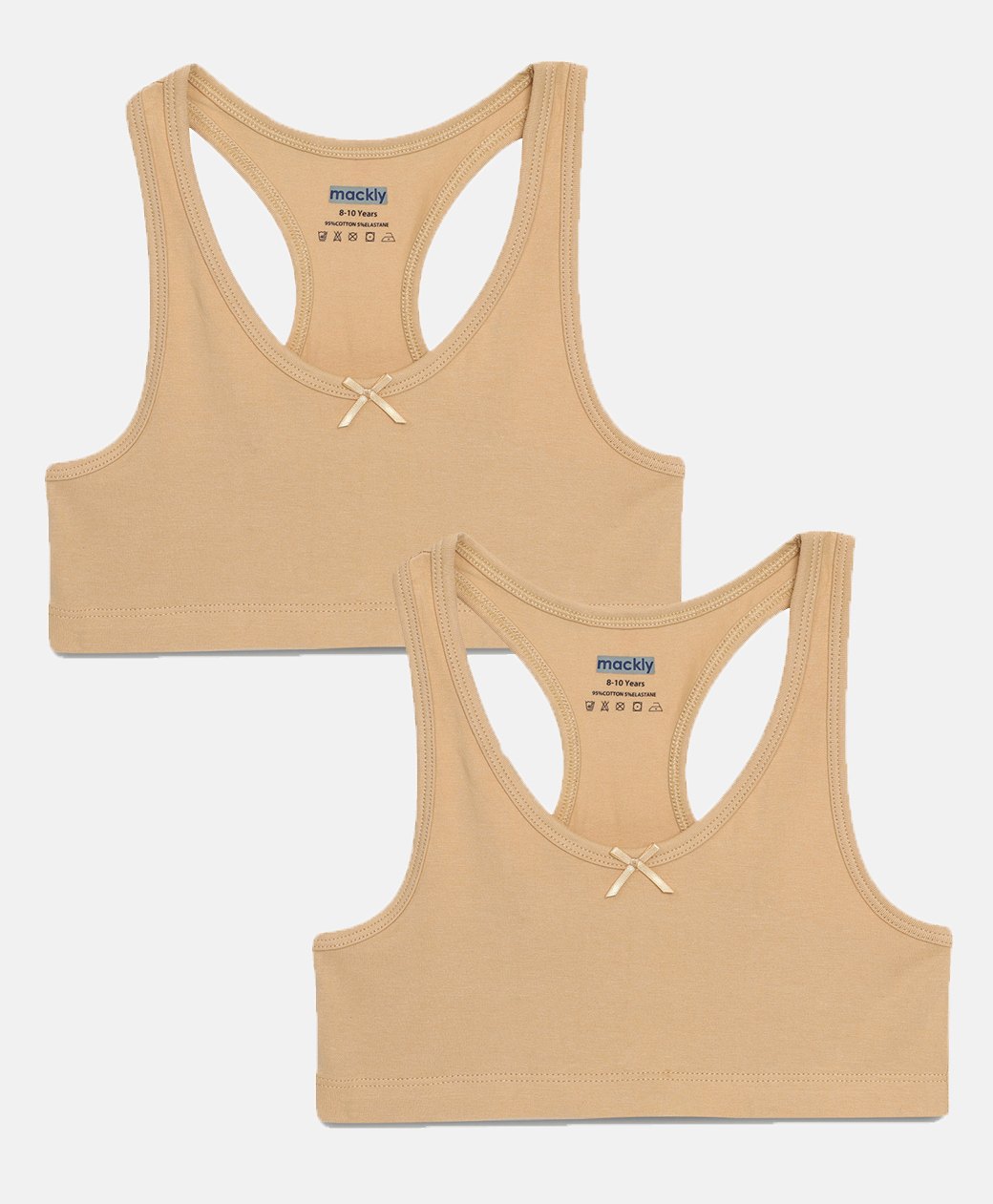 Mackly Pack Of 2 Sleveeless Solid Trainer Bras - Beige-picture-31