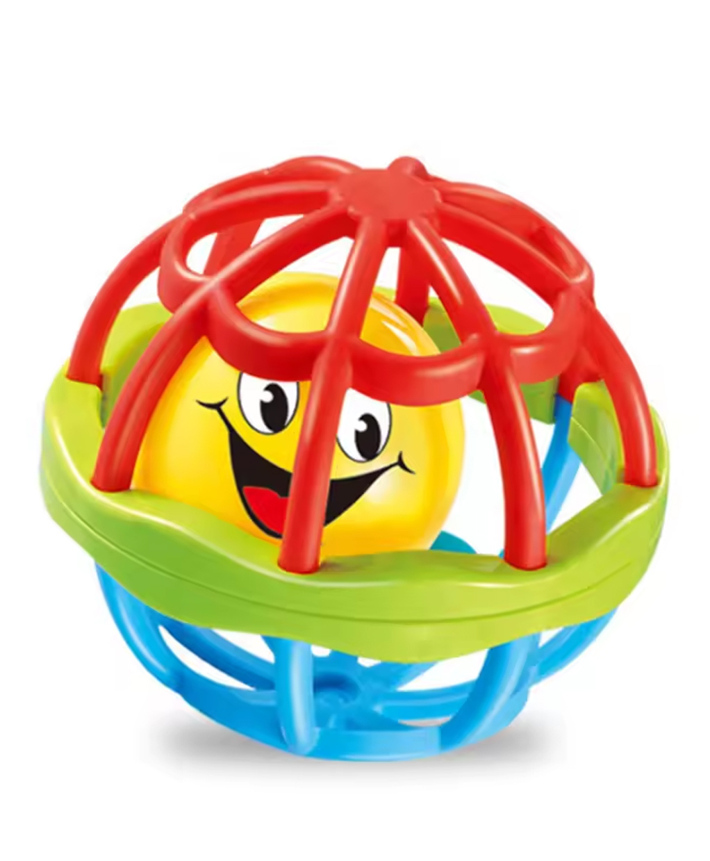 NEGOCIO High Quality Baby Smooth Soft Rubber Rattle Puzzle Baby Hand Grasp Ball Early Education Toy - COLOR MAY VARY-image-13