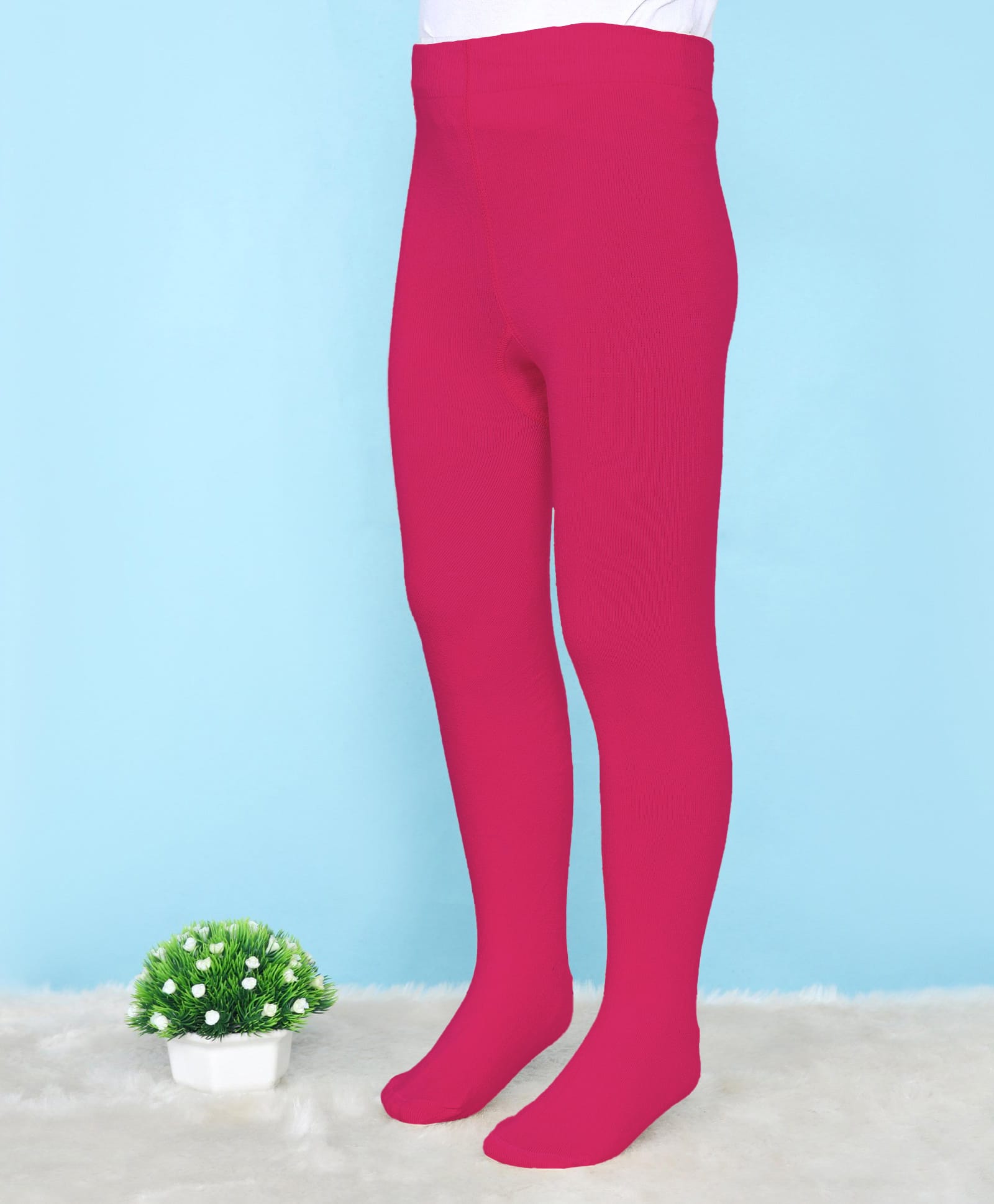 Pine Kids Knit Solid Footed Tights - Dark Pink-picture-15