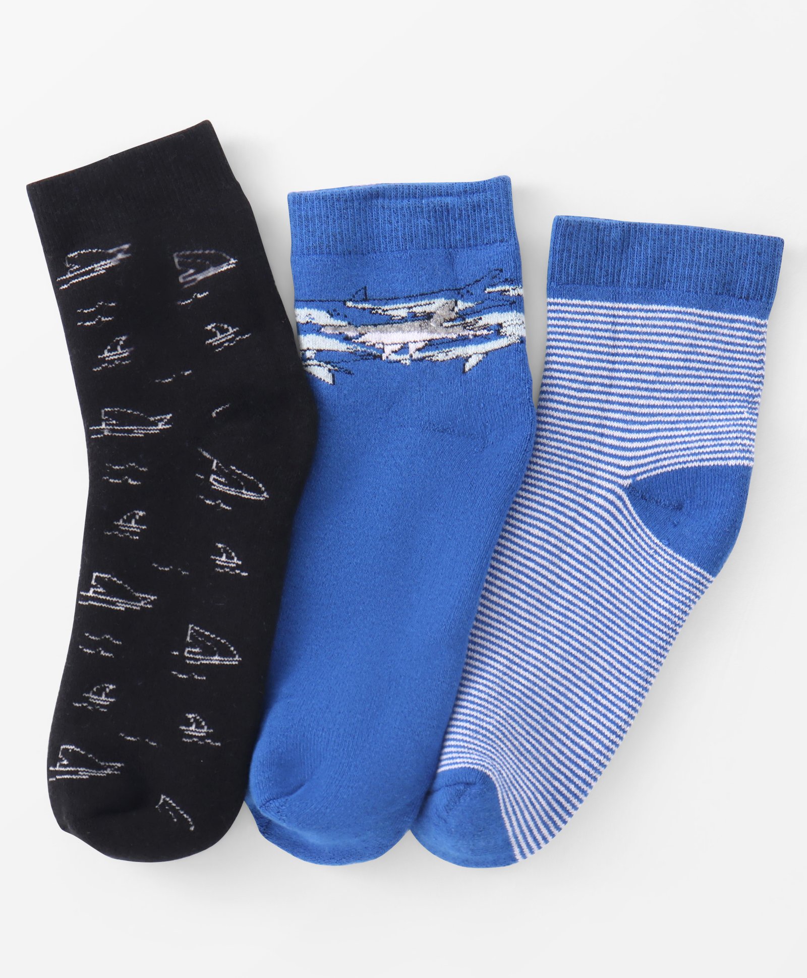 Pine Kids Knitted Silvadur Antimicrobial Ankle Length Striped Socks - Pack of 3 ( Color May Vary )-image-34
