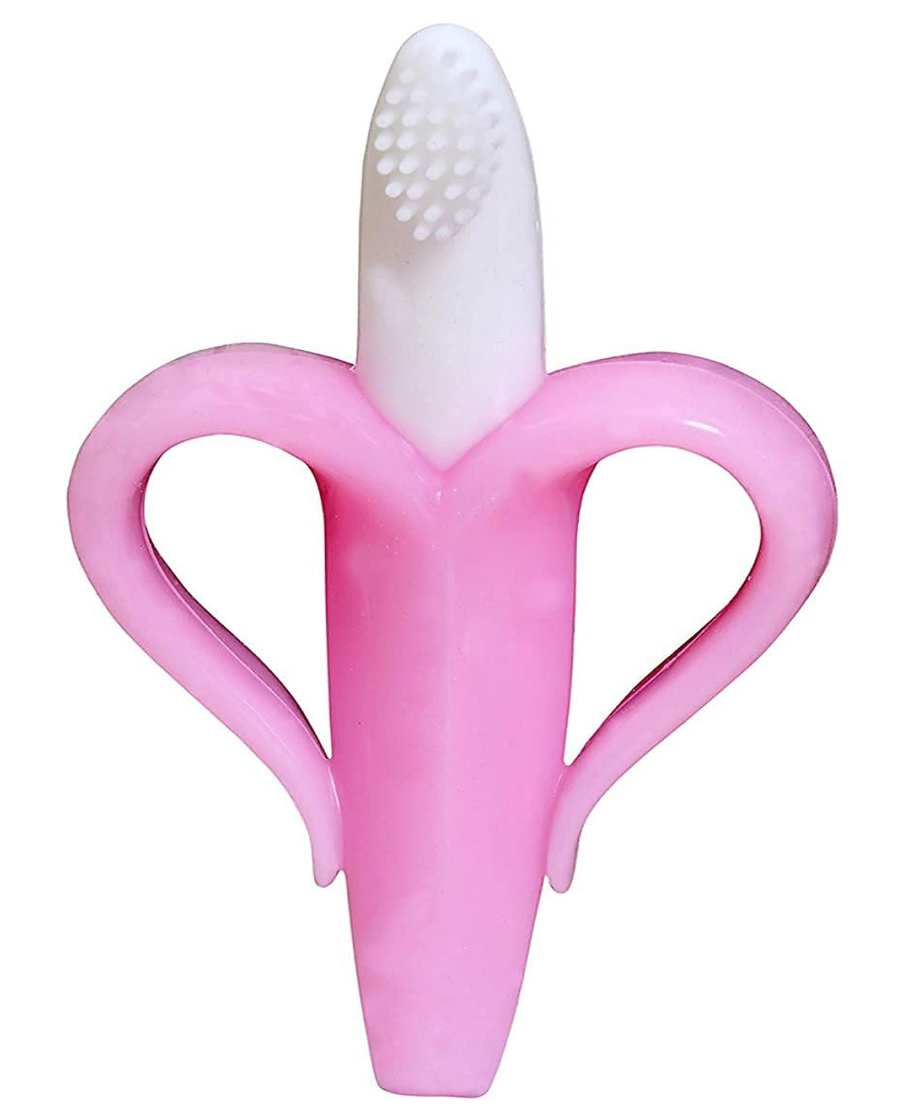 Sparkle Joy Silicone Banana Shaped Toothbrush Teether - Pink-image-9