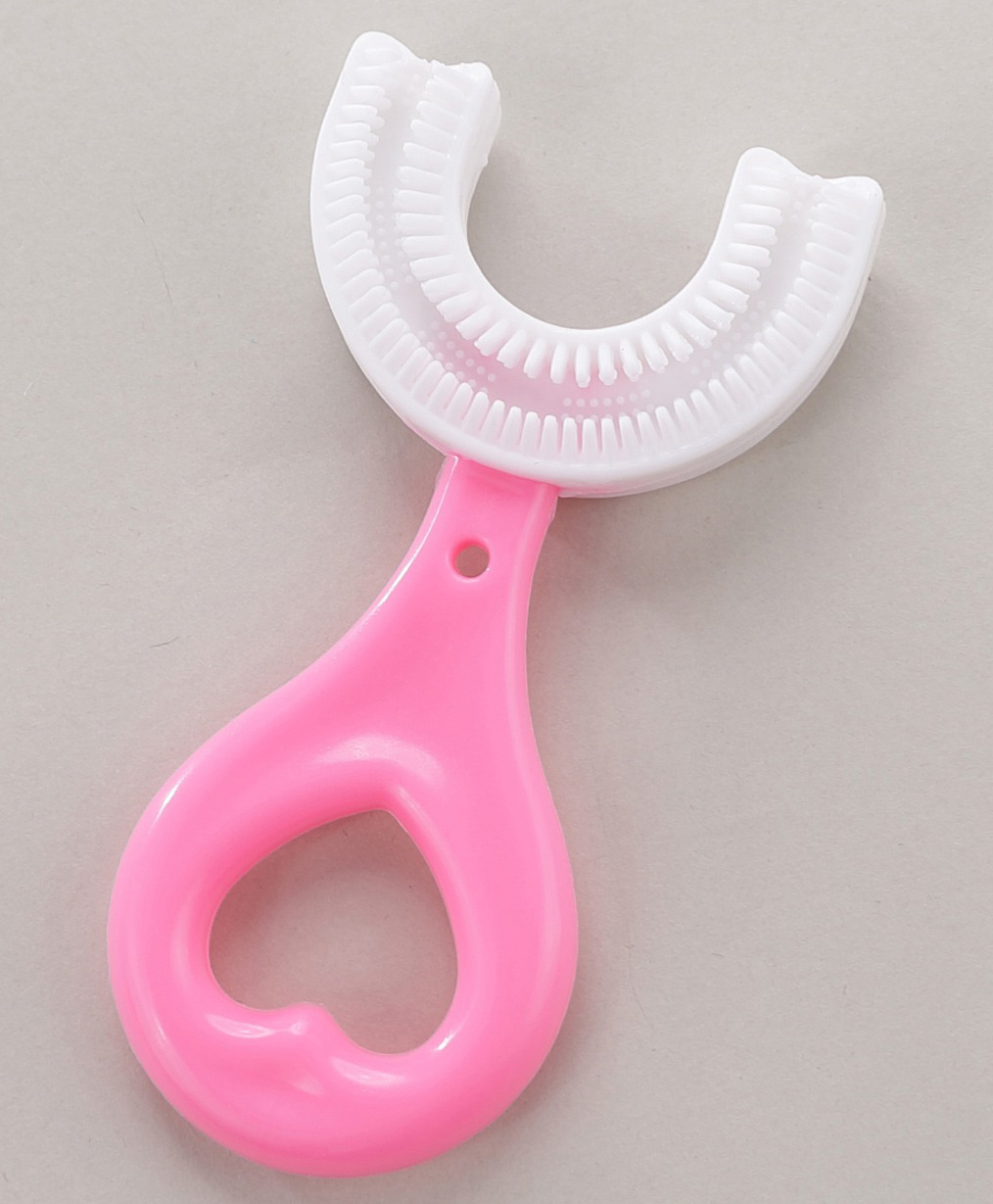 Sparkle Joy U Shaped Kids Silicone Toothbrush - Pink-image-31