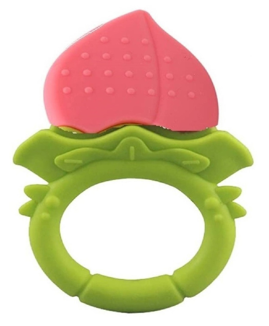 Sparkle Joy Non Toxic Food Grade Silicone Strawberry Baby Teether - Peach-image-26