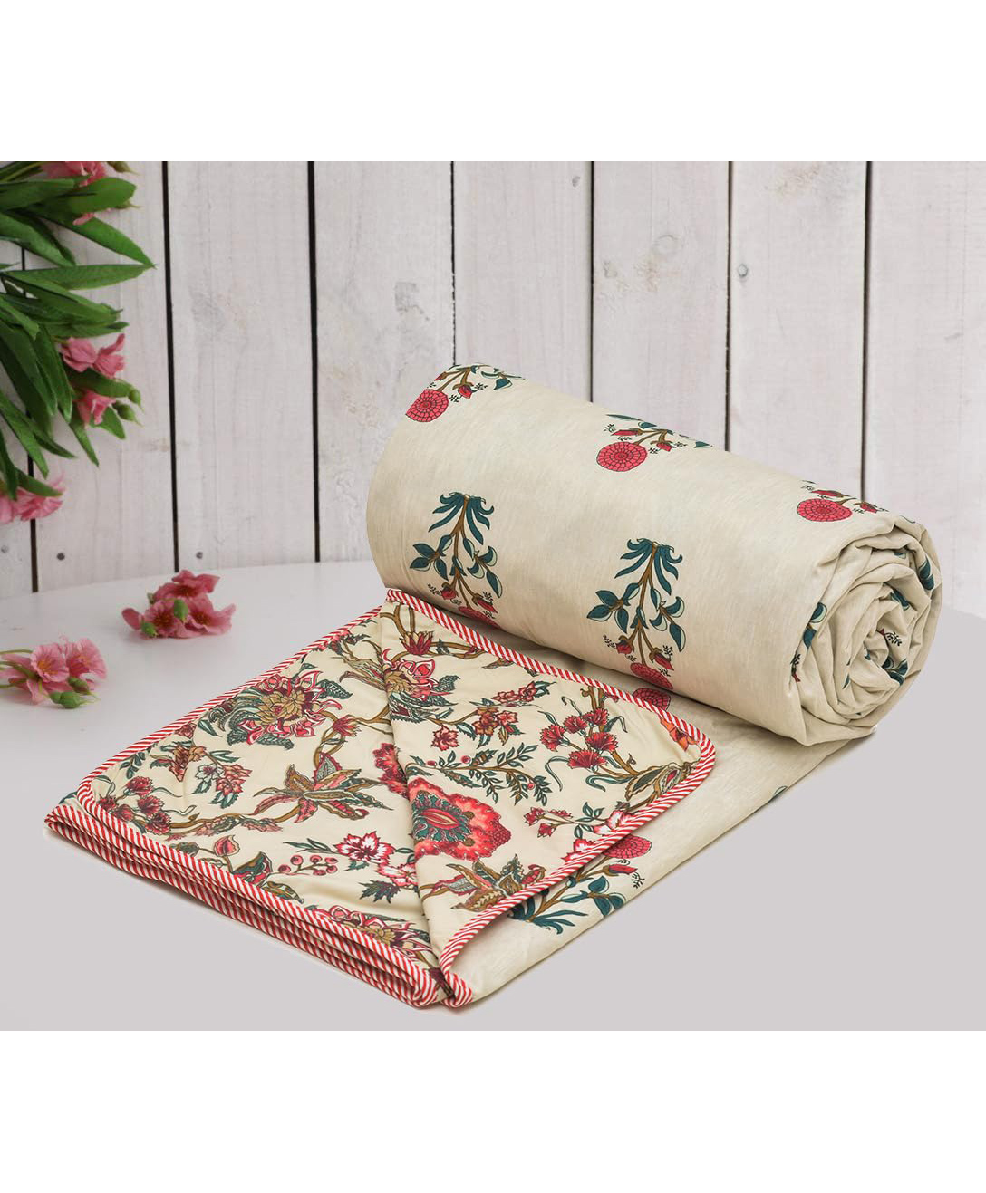 RRC Super Soft Microfiber Cotton Reversible Dohar For Double  Bed  -Maroon-picture-26