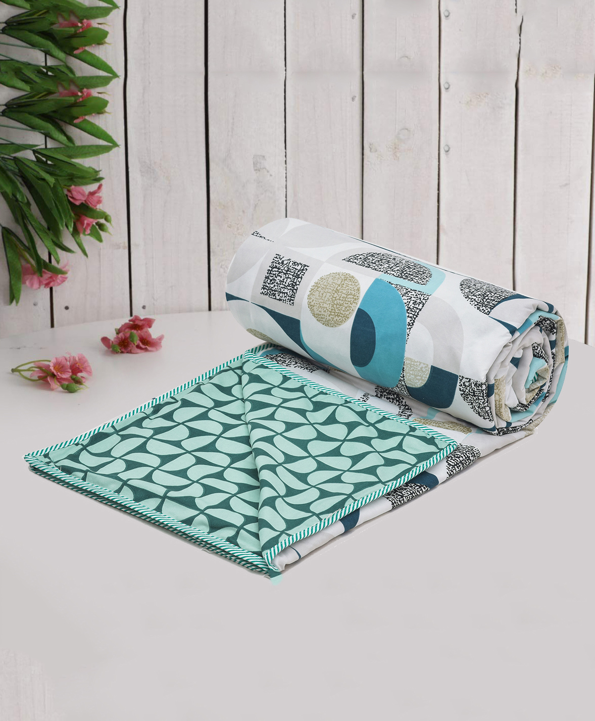 RRC Super Soft Microfiber Cotton Reversible Dohar For Double Bed -White-image-28