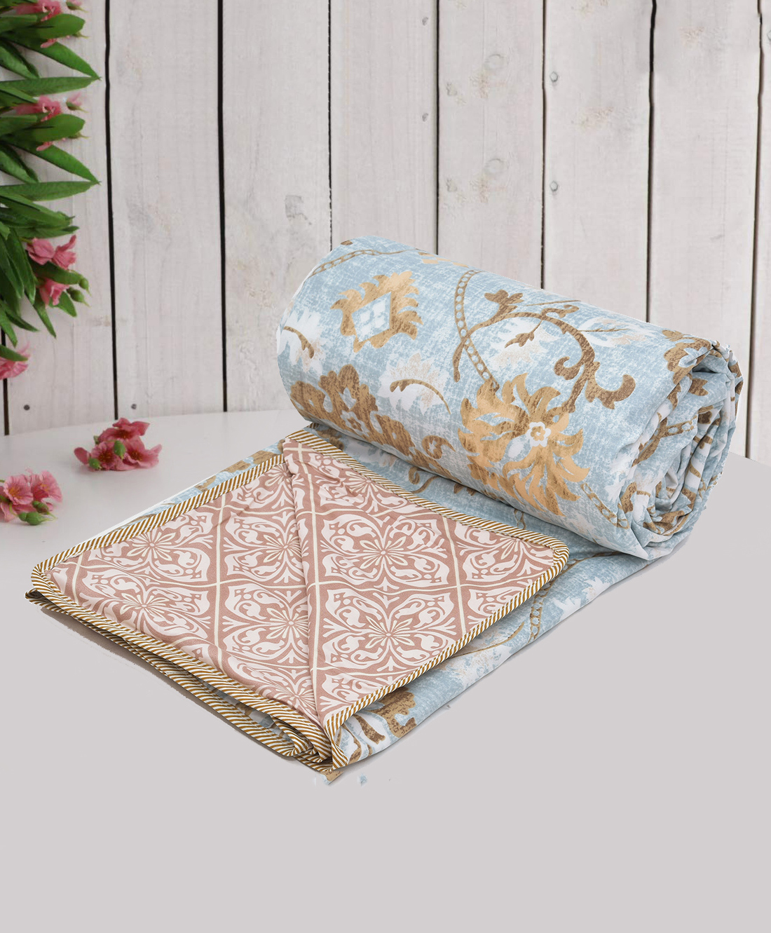 RRC Super Soft Microfiber Cotton Reversible Dohar For Double  Bed -Grey-picture-28