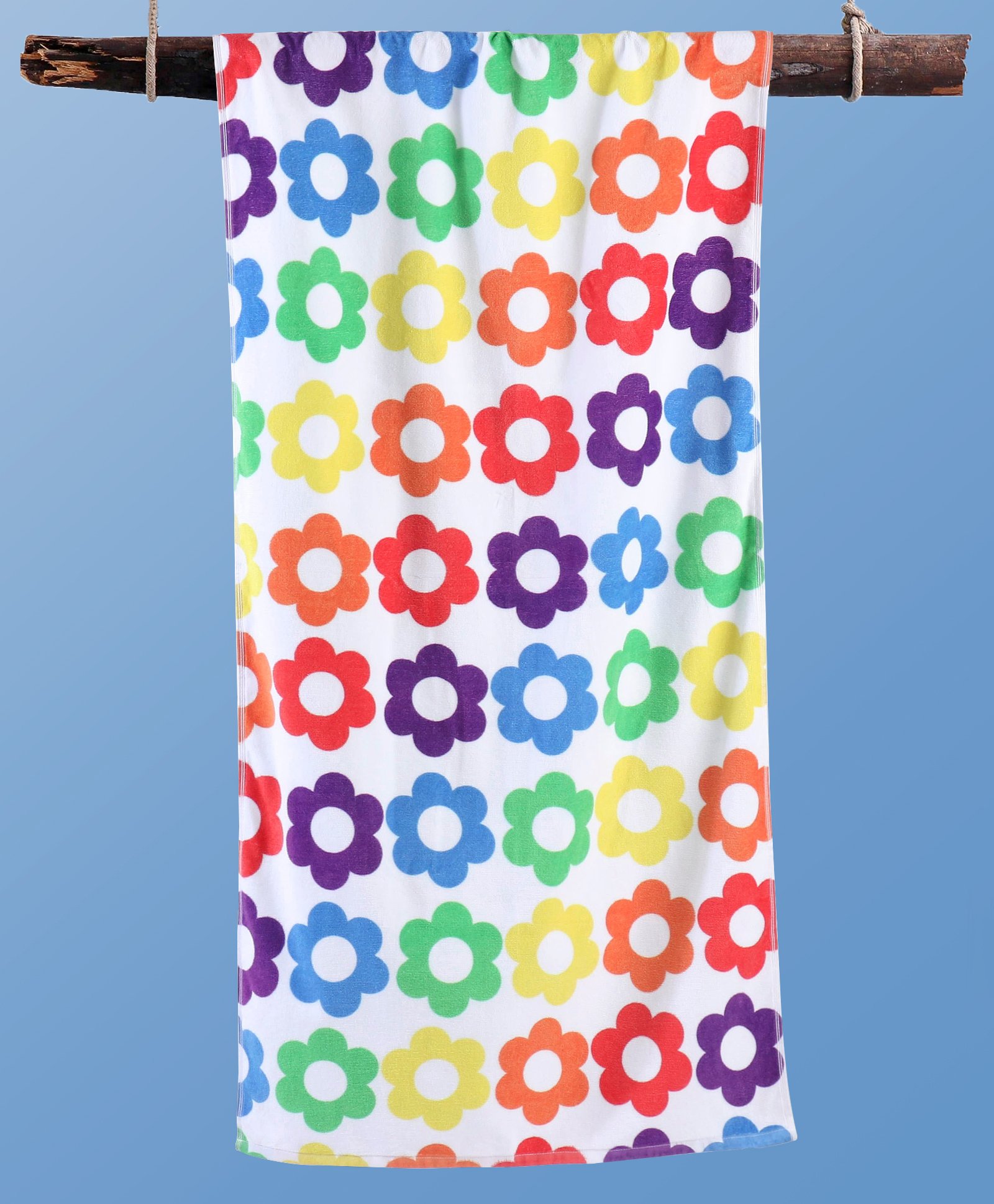 Pine Kids Terry Woven Towel & Wrapper Floral Print L 60 x B 120 cm - Multicolor-picture-13