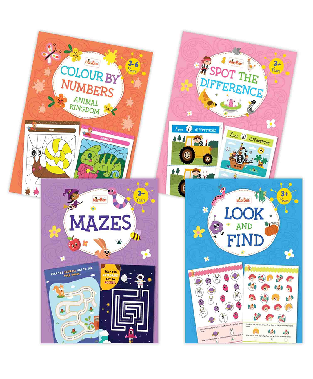 pegasus Colour by Numbers, Mazes, Look & Find, Spot the Difference - Set of 4 Fun-Filled Activity Books for Kids-picture-13