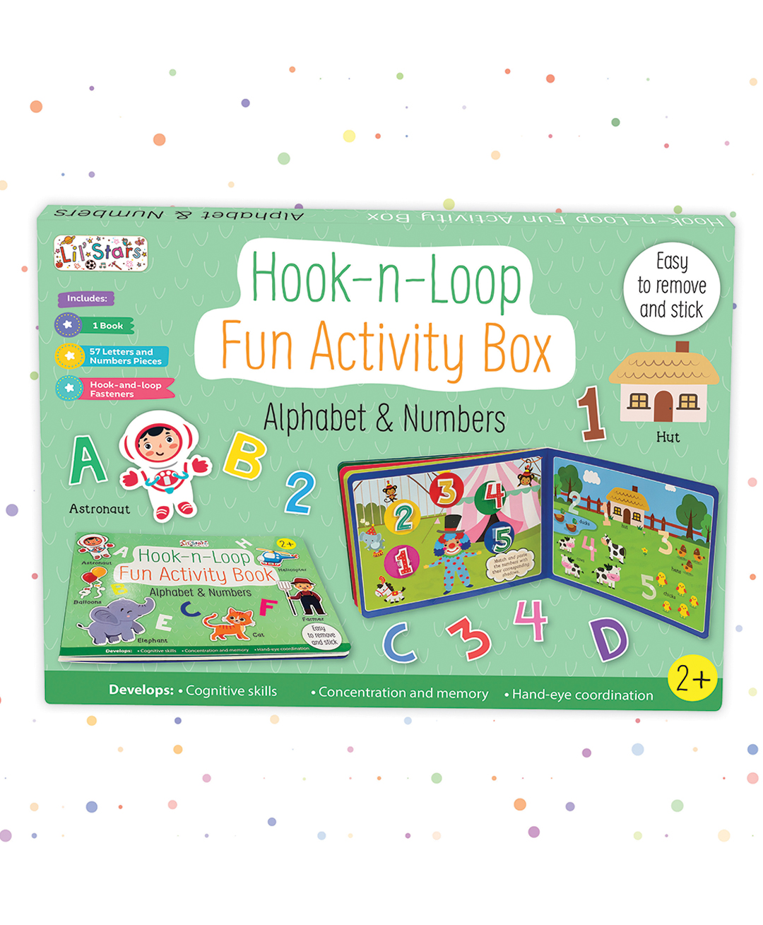 Hook n Loop Fun Activity Box | Velcro Books | Montessori Activity | Busy Book | - Discover Alphabets & Numbers Through Play-image-1