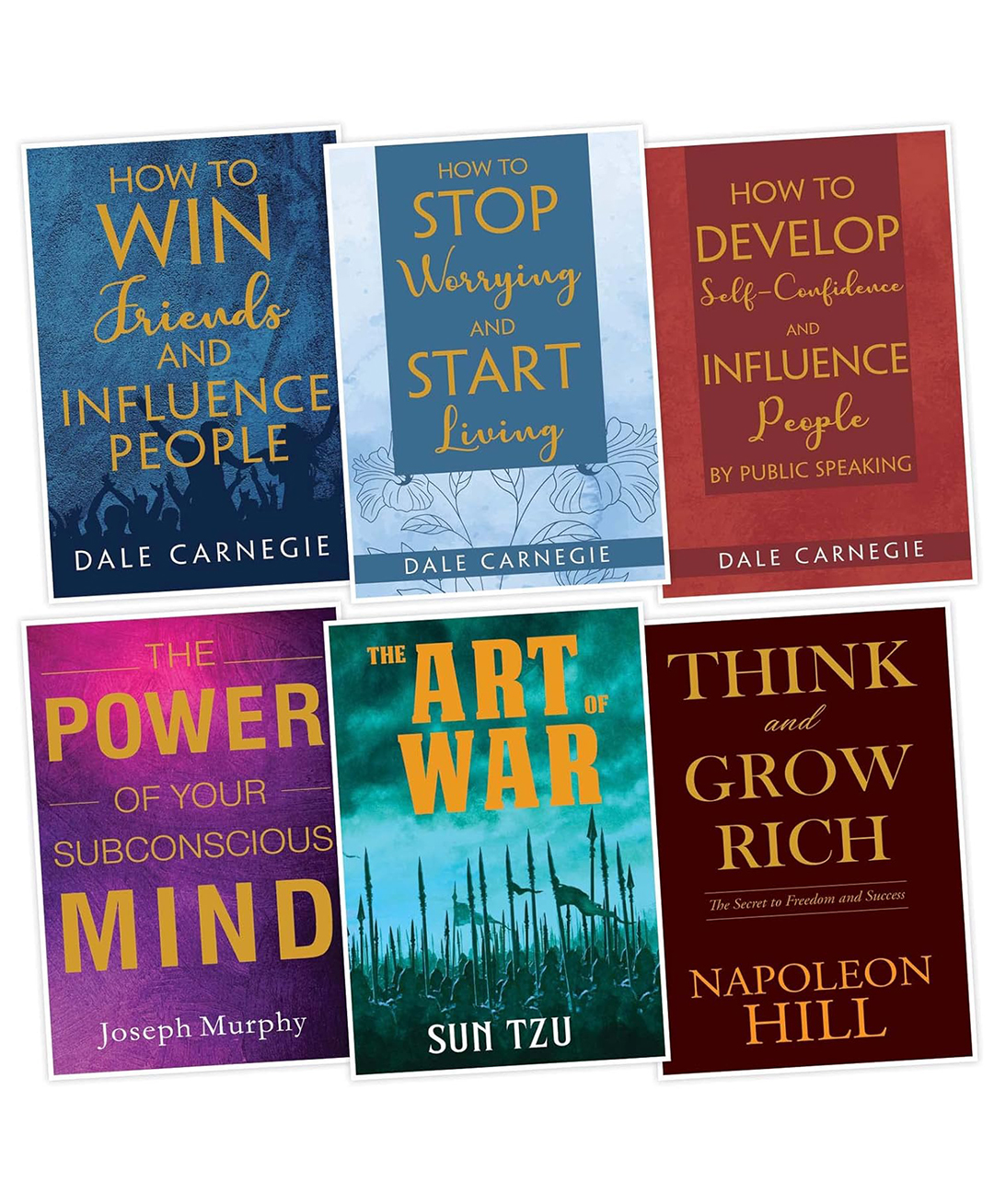 pegasus Pack of 6 Self Help Book for Adult - How to Self Confidence, Stop Worrying, Win Friends, Subconscios Mind, Think & Grow and Art of War-picture-14