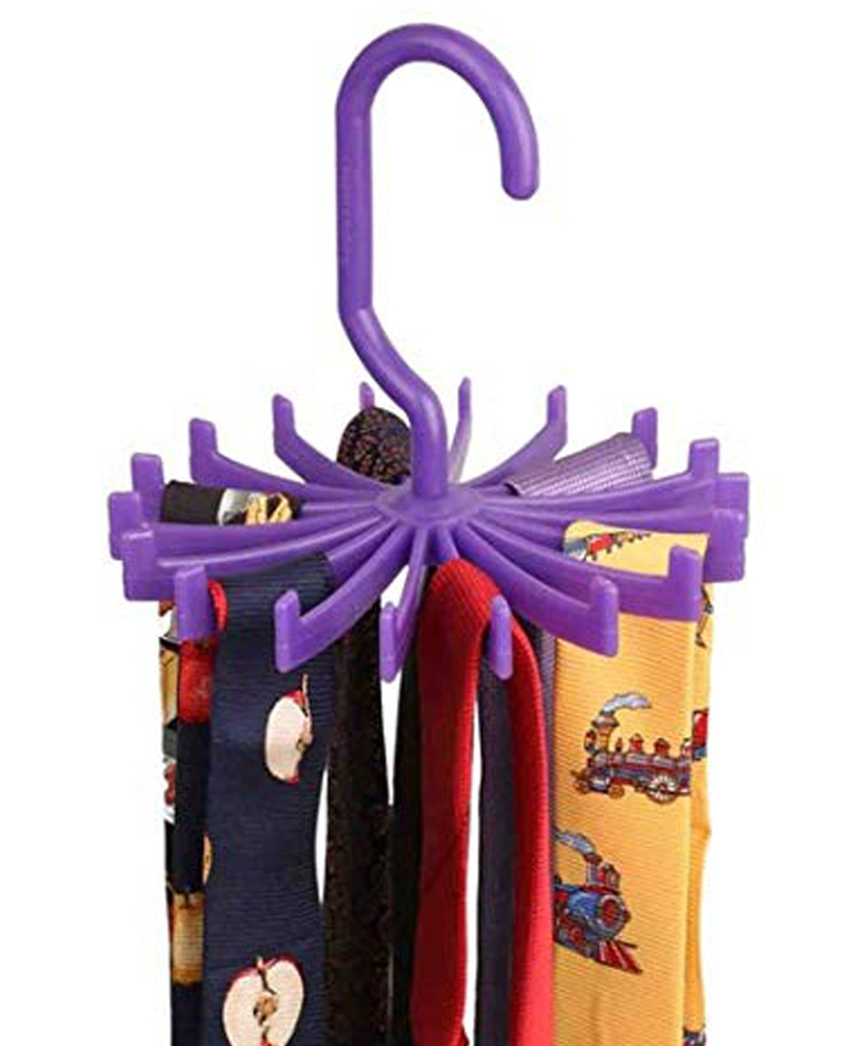 the quirk box THE QURK BOX 360 DEGREE ROTATING TIE HANGER   PURPLE-picture-27