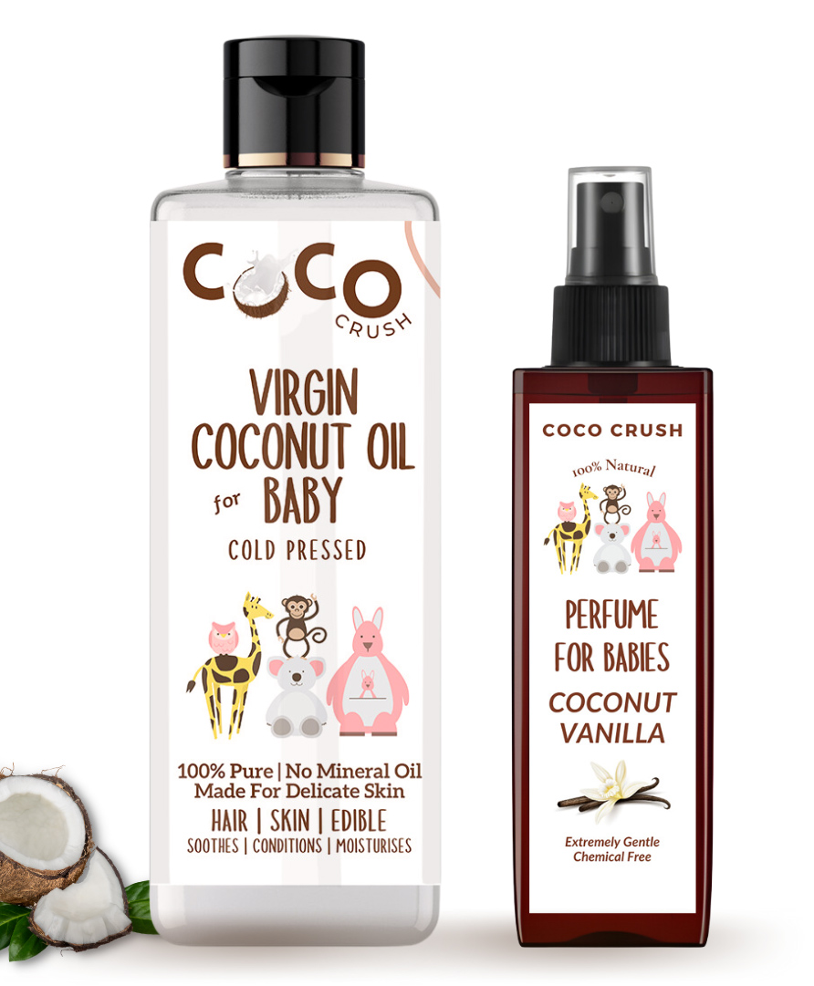Coco Crush Combo of Virgin Coconut Oil for Babies, 200ml and Coconut Vanilla Baby Perfume, 100ml | Pack of 2, 300ml-image-25