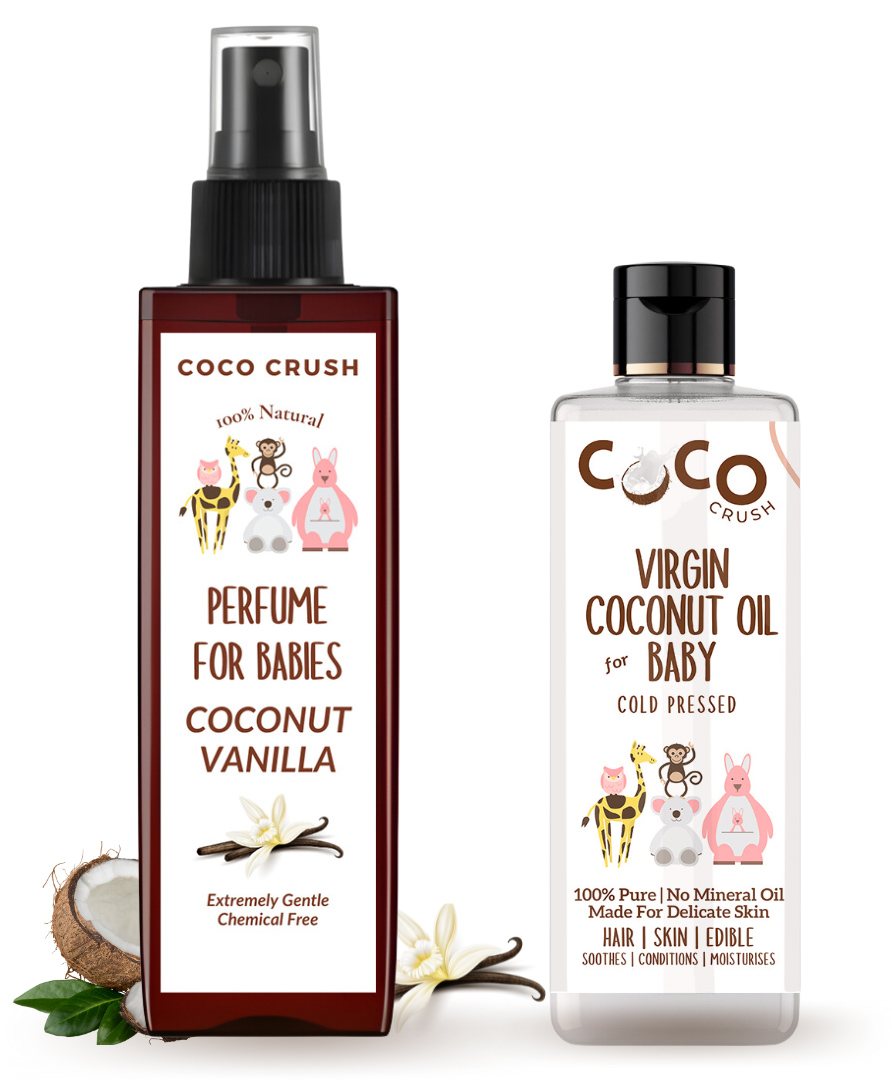 Coco Crush Combo of Virgin Coconut Oil for Babies, 500ml and Coconut Vanilla Baby Perfume, 100ml | Pack of 2, 600ml-picture-24