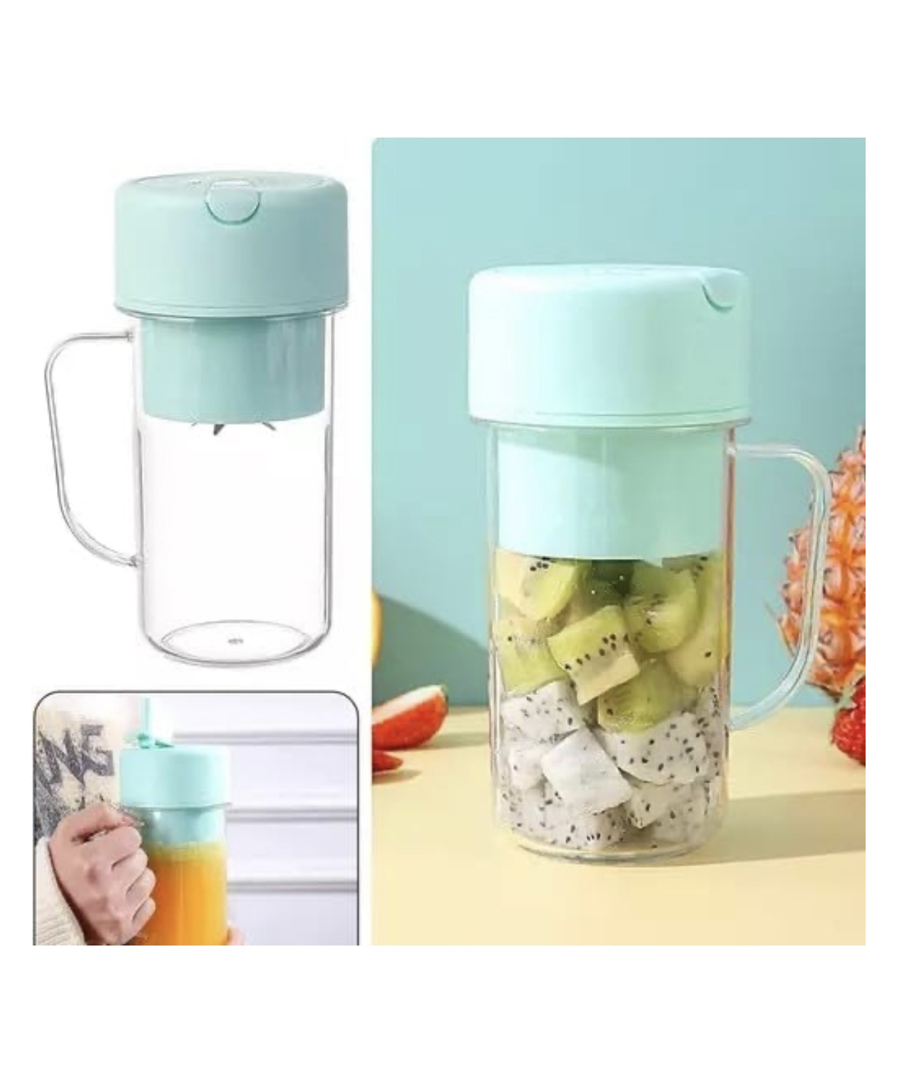 ARCADE TOYS Portable Juicer Blender with Straw - Blue-image-10