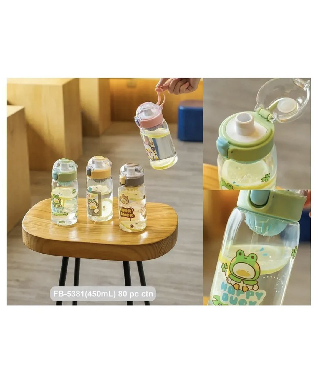 ARCADE TOYS Cartoon Printed Anti Leak Stylish Water Bottle with Sipper for Kids(450 ml) - Colour may vary-image-43