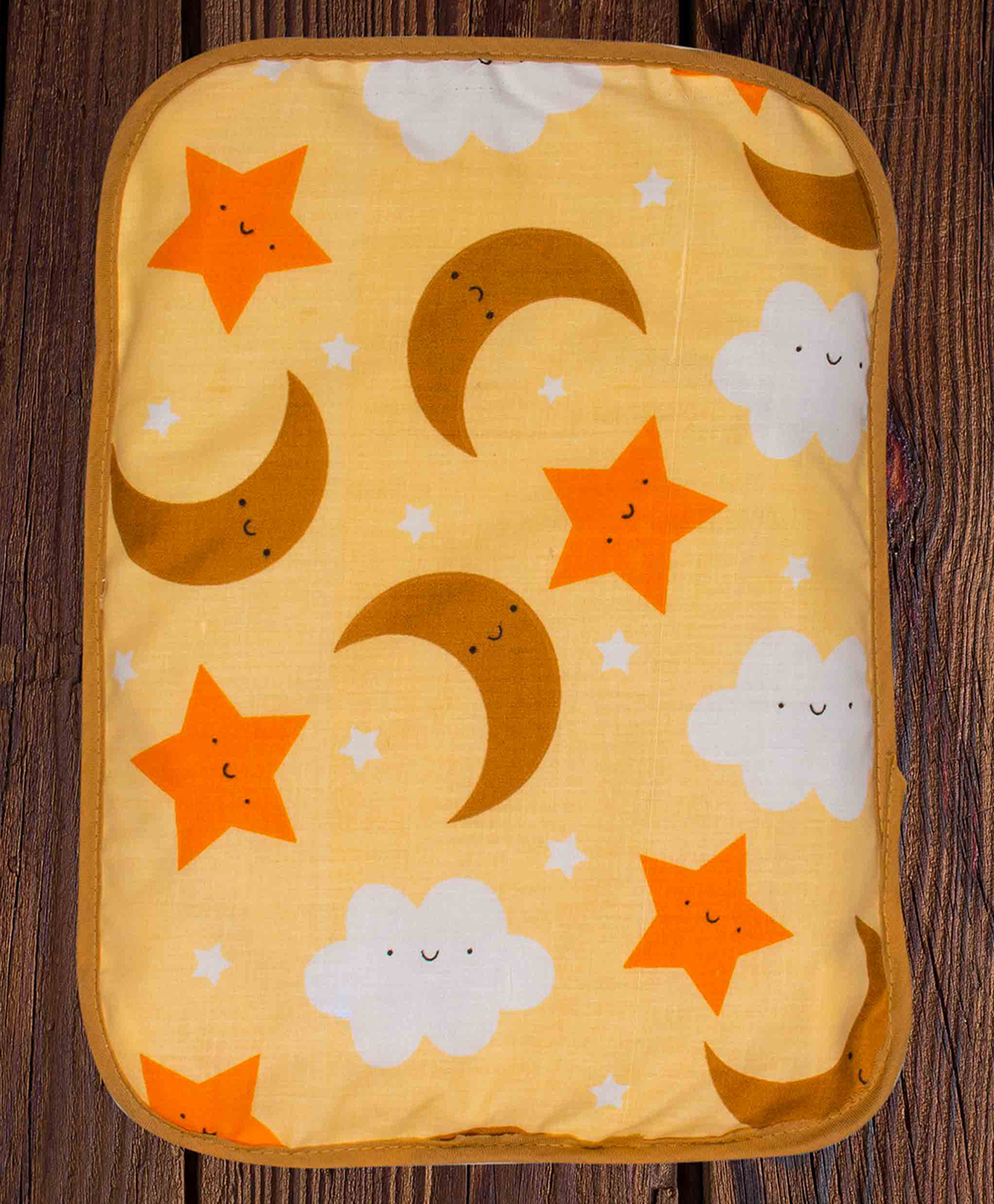 Mittenbooty Rectangular mustard seed or Rai Pillow Big Cloud print Yellow-image-39