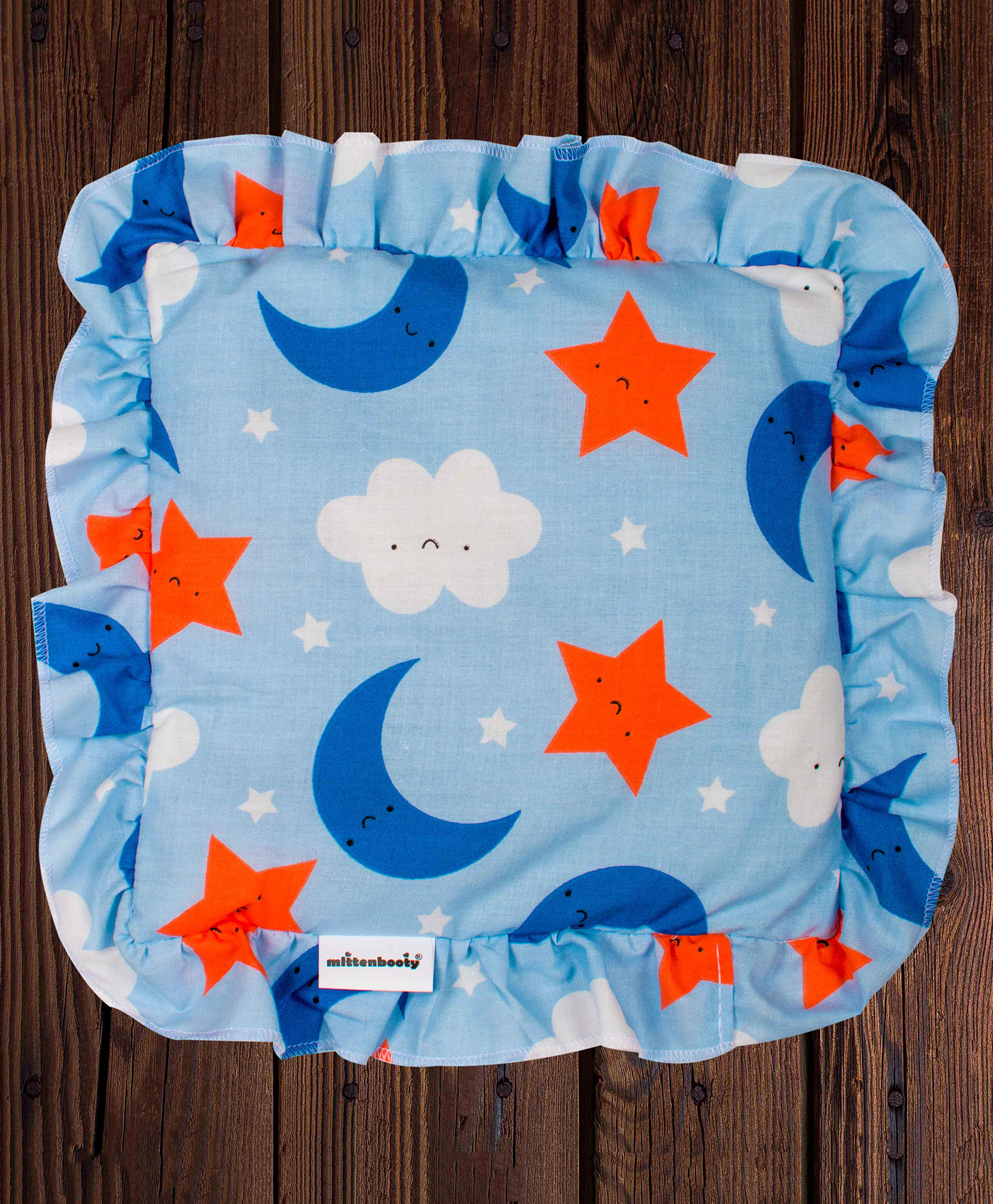 Mittenbooty Baby Square Mustard Seed Or Rai Pillow Cloud Print - Blue-image-9