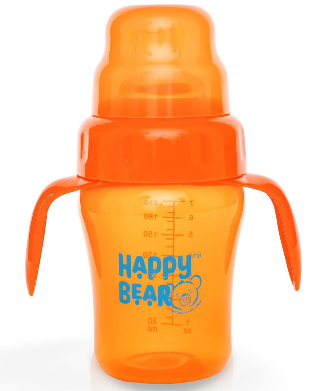 HAPPY BEAR 2 in 1 Spout and Straw Sipper 250ml | 2in1 | Spout and Straw | BPA Free | Twin Handle | Polypropylene Plastic | Plastic Sipper Cup- 250 ml (Orange)-image-32