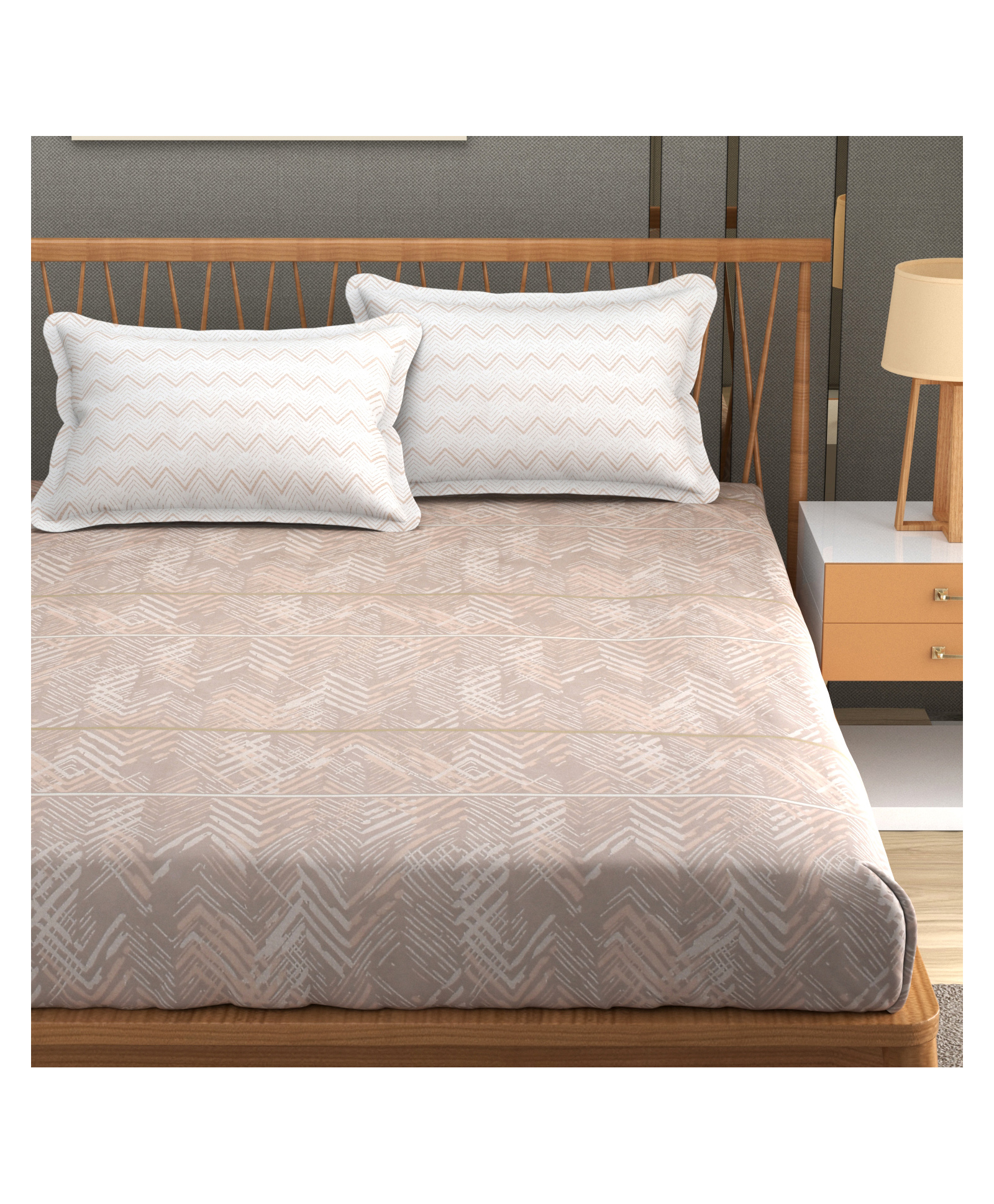Florida Cotton King Size Bedsheet with 2 Pillow Covers for Double Bed, Soft Sheet - Pink-picture-28